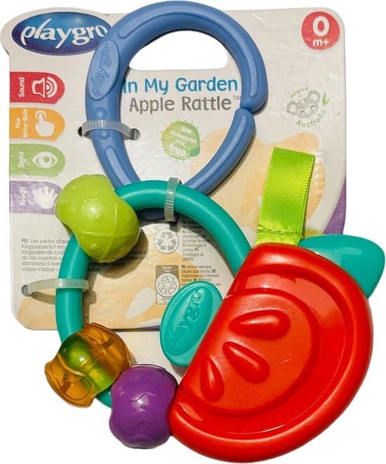 Дрънкалка Playgro, ябълка, 0м+