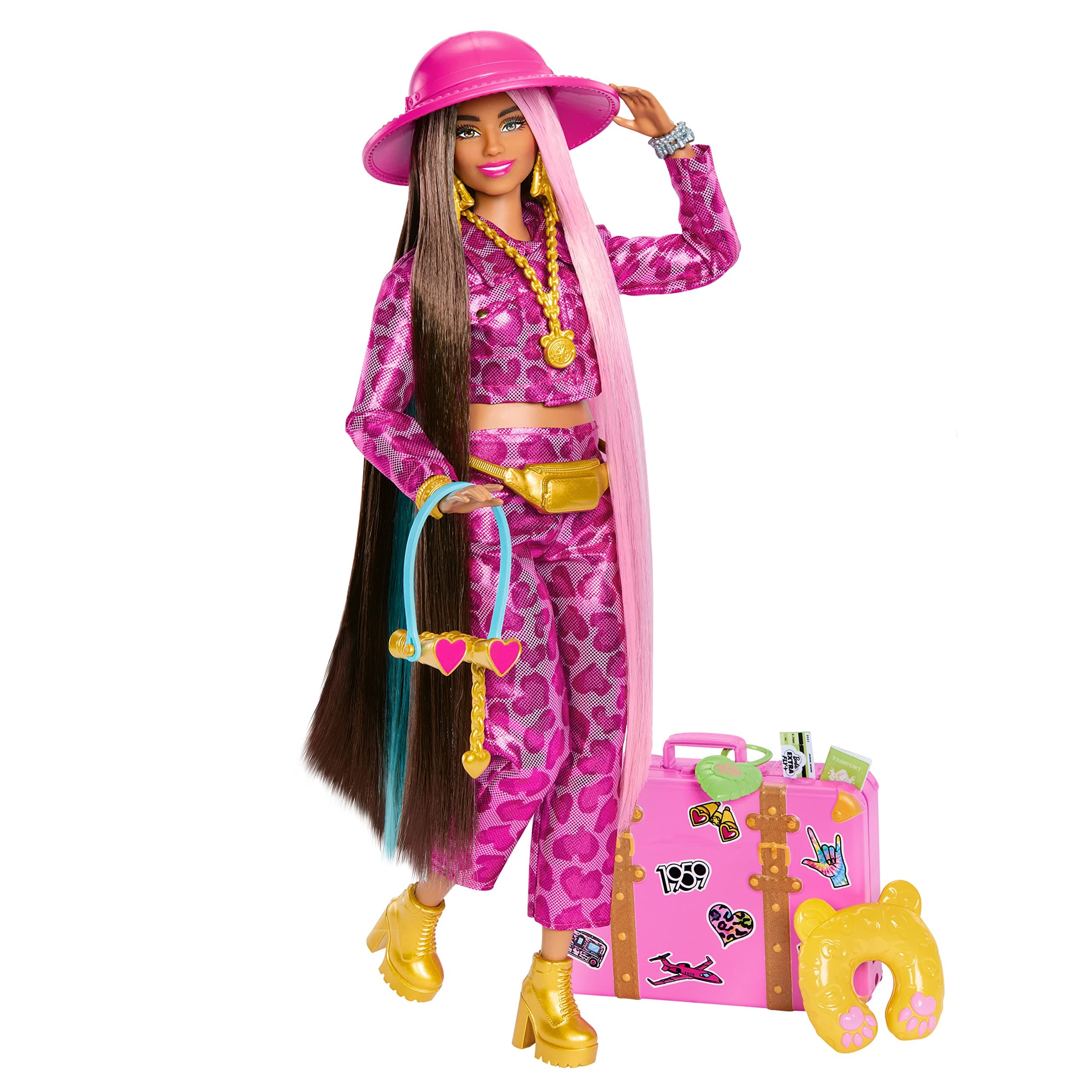 Кукла Barbie - Екстра: Барби туристка с тоалет сафари (брюнетка)