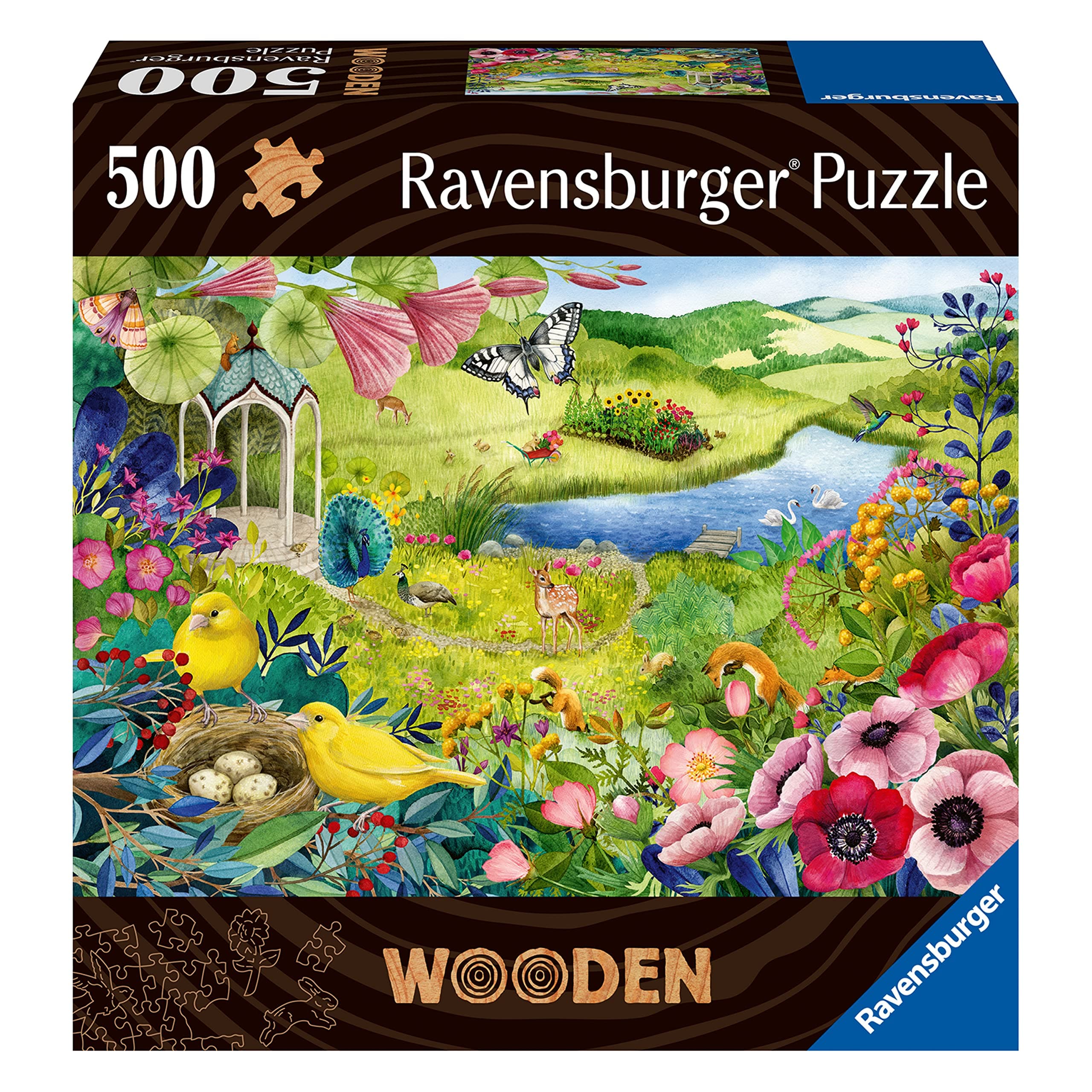 Дървен пъзел Ravensburger 500 ел. - Дива градина
