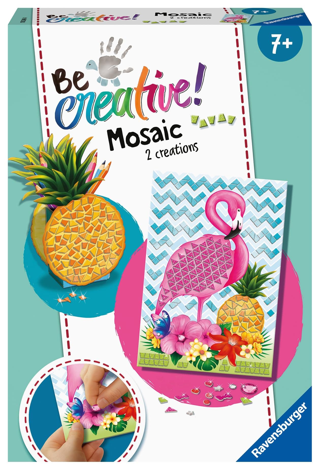 Мозаечна кутия Ravensburger - Be Creative: Тропична мозайка