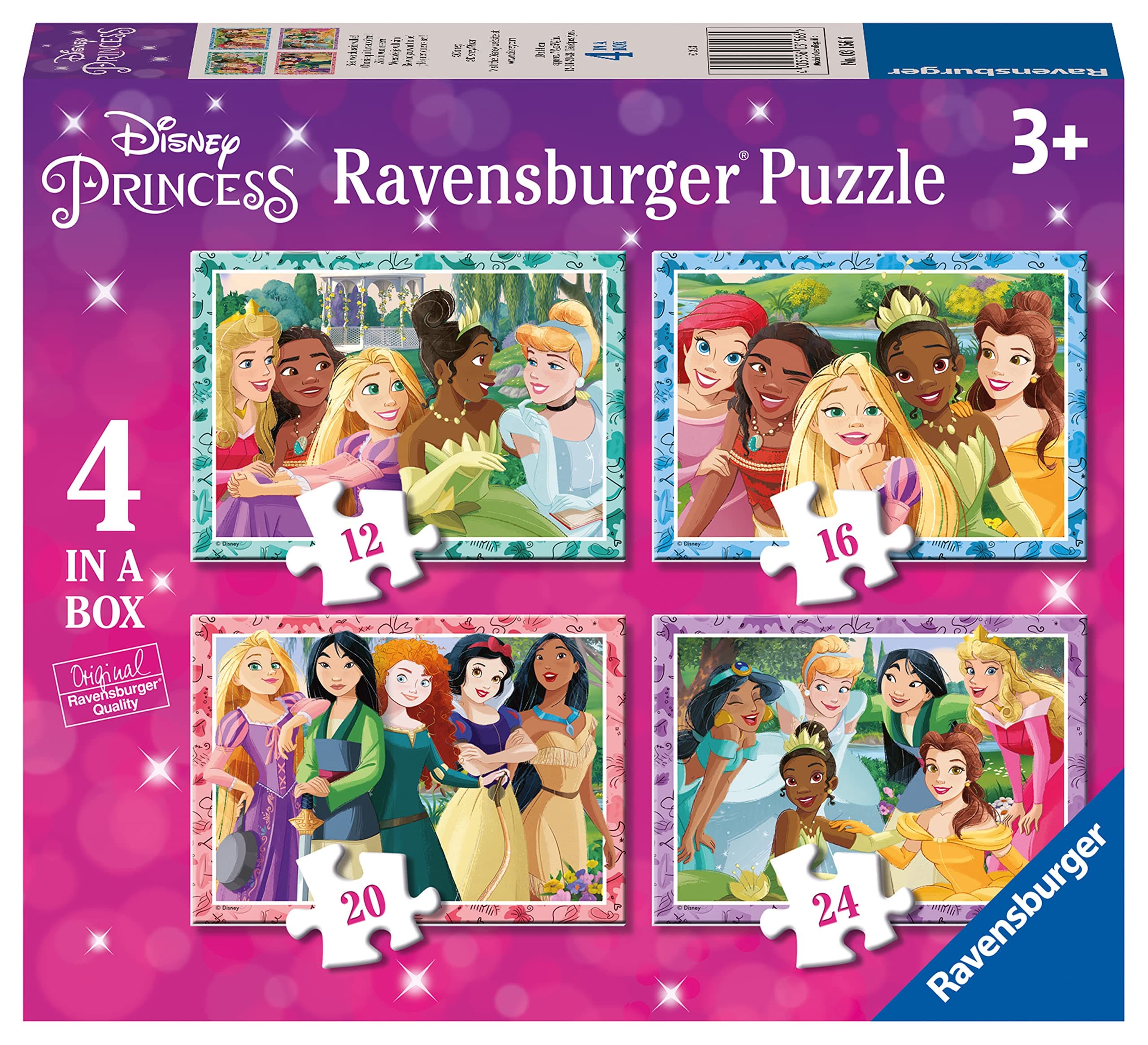 Пъзел Ravensburger 4-в-1: 12/16/20/24 ел. - Дисни принцеси
