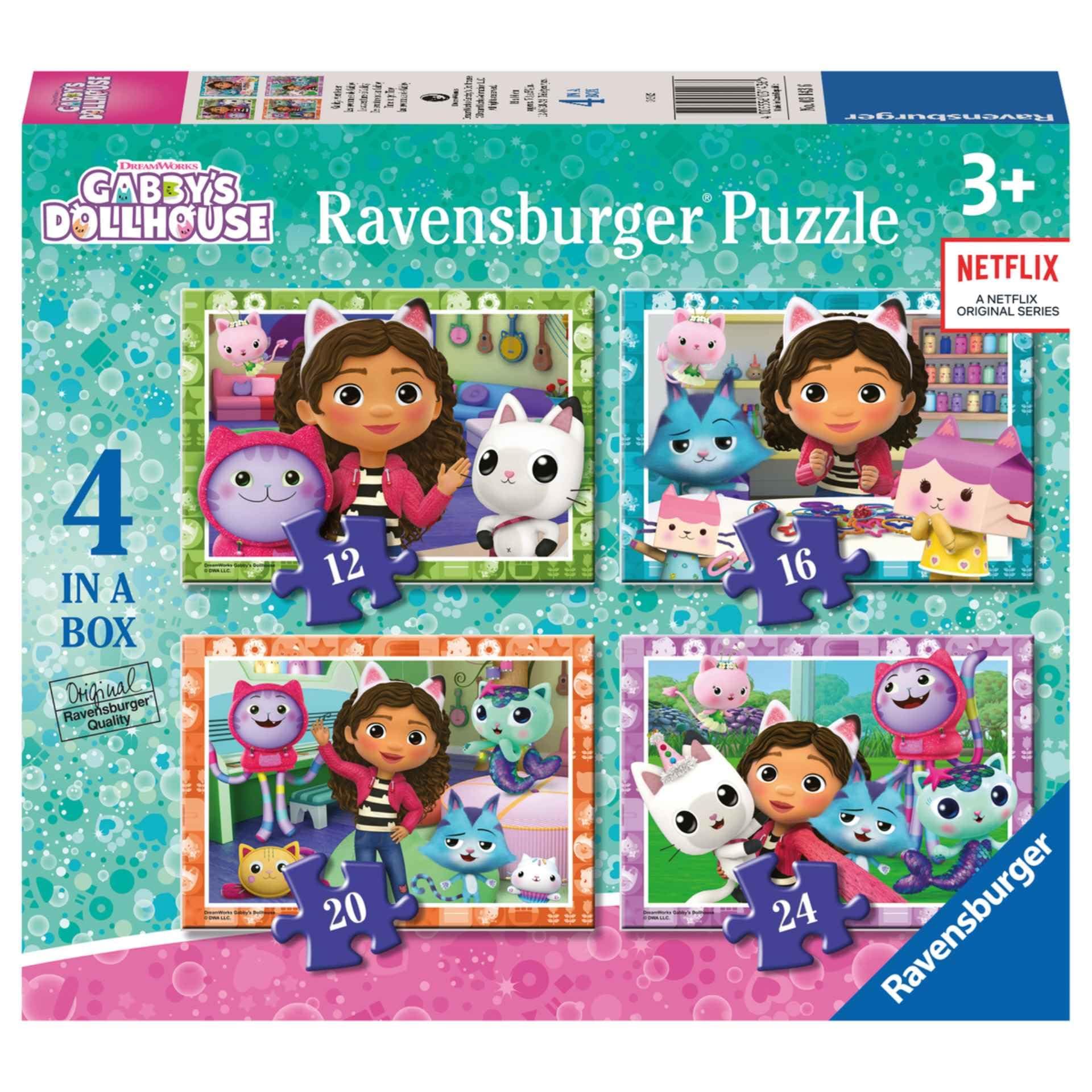 Пъзел Ravensburger 4-в-1: 12/16/20/24 ел. - Gabby's Dollhouse