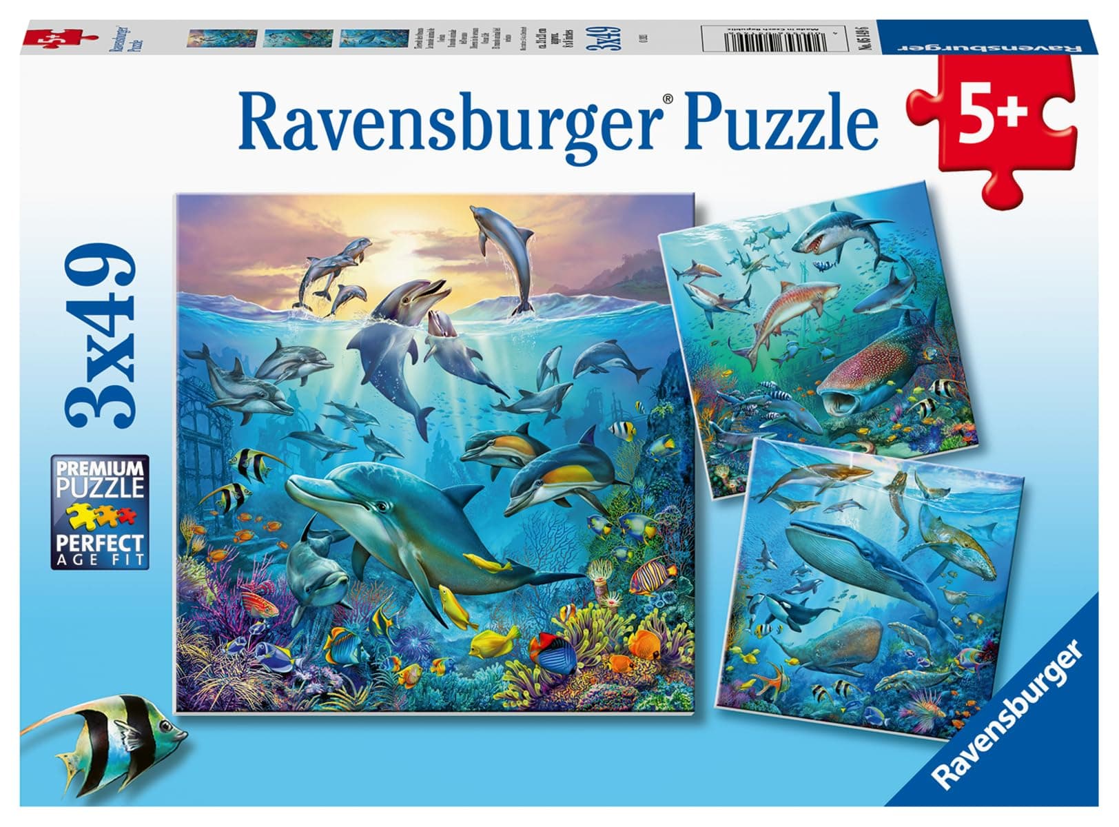 Пъзел Ravensburger 3x49 ел. - Животински свят на океана