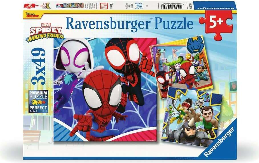 Пъзел Ravensburger 3x49 ел. - Приключенията на Спайди