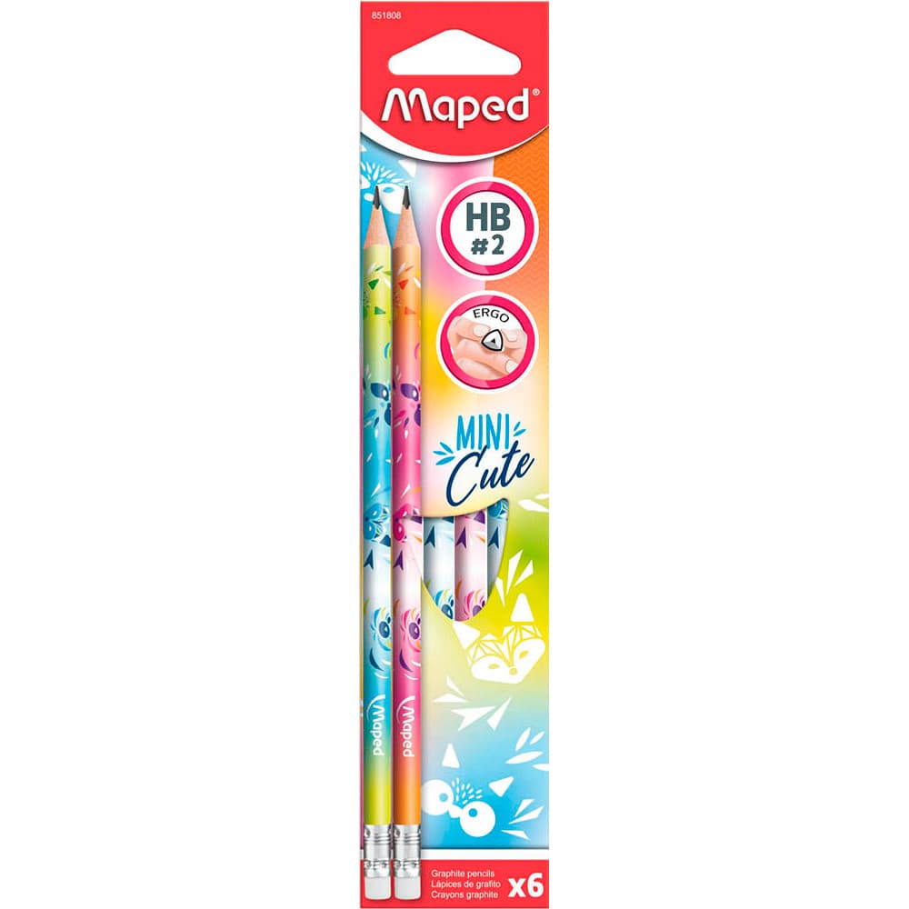 Графити моливи с гума MAPED MINI CUTE HB, 6 броя