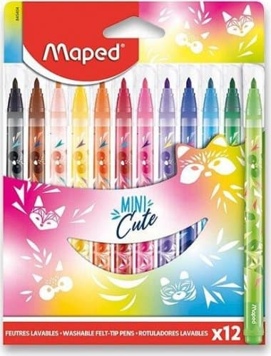 Флумастери MAPED COLORPEPS MINI CUTE, 12 цвята