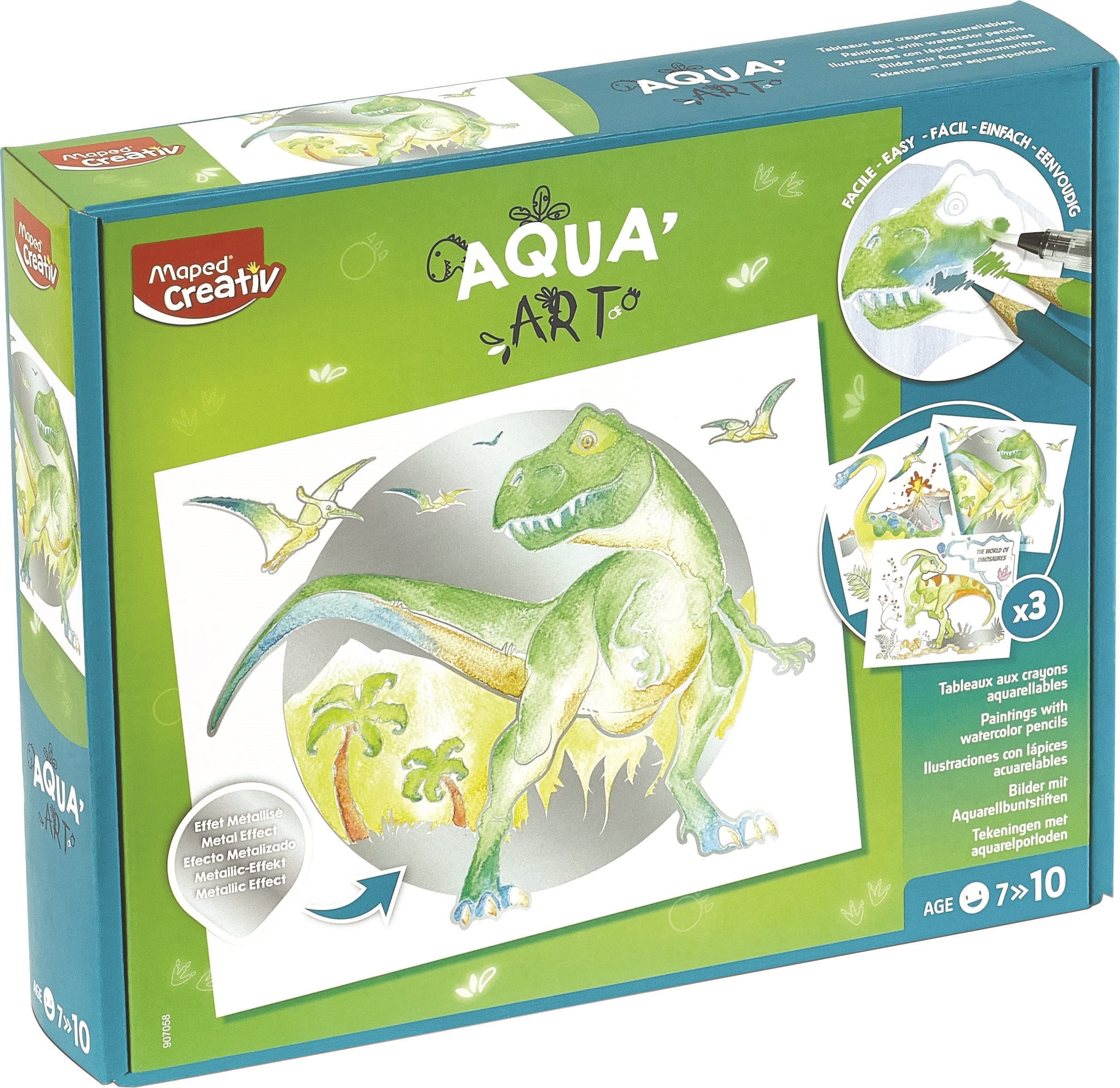 Комплект рисувай с акварел Aqua Art, динозавър