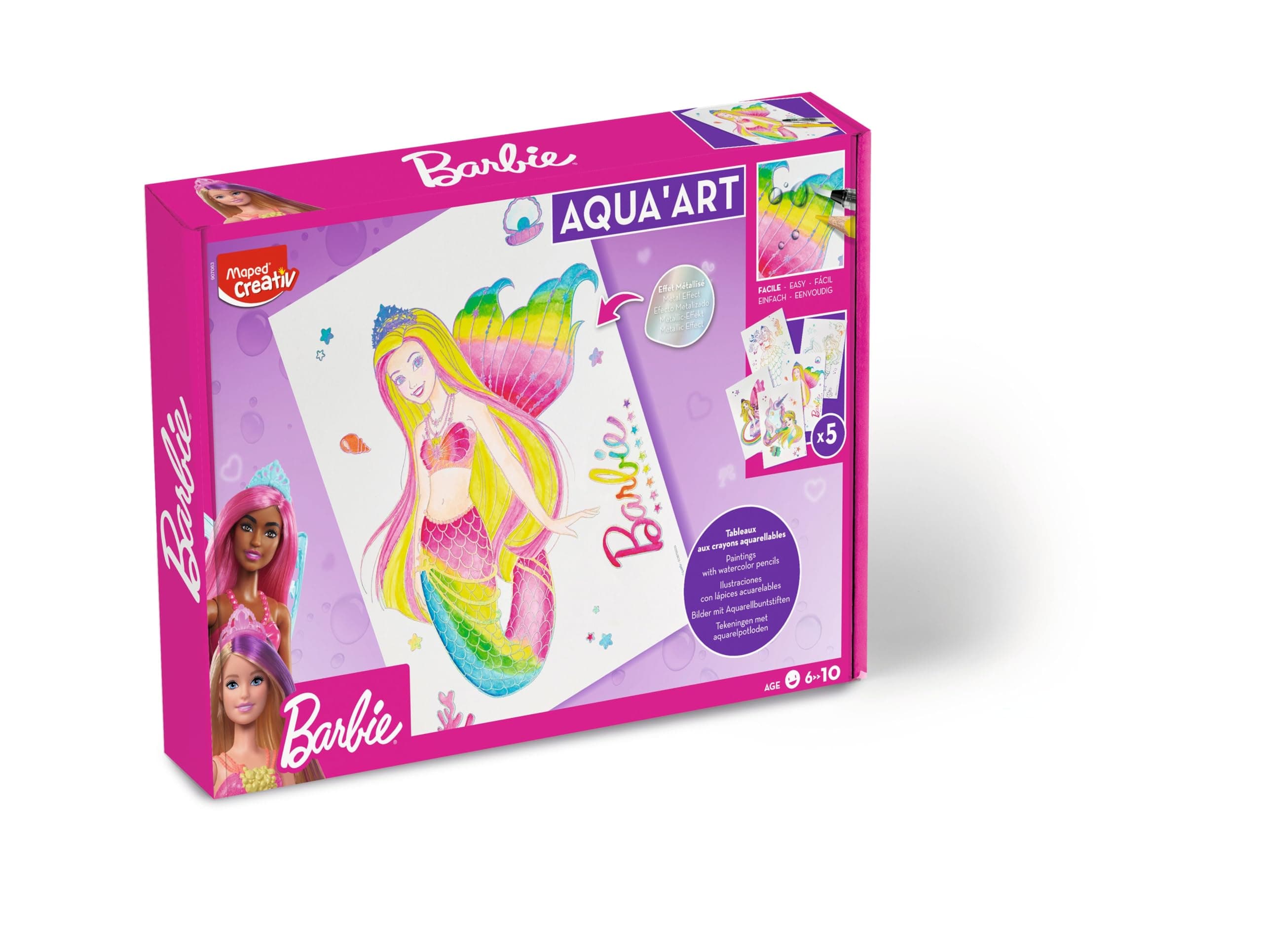 Комплект рисувай с акварел Aqua Art, Barbie