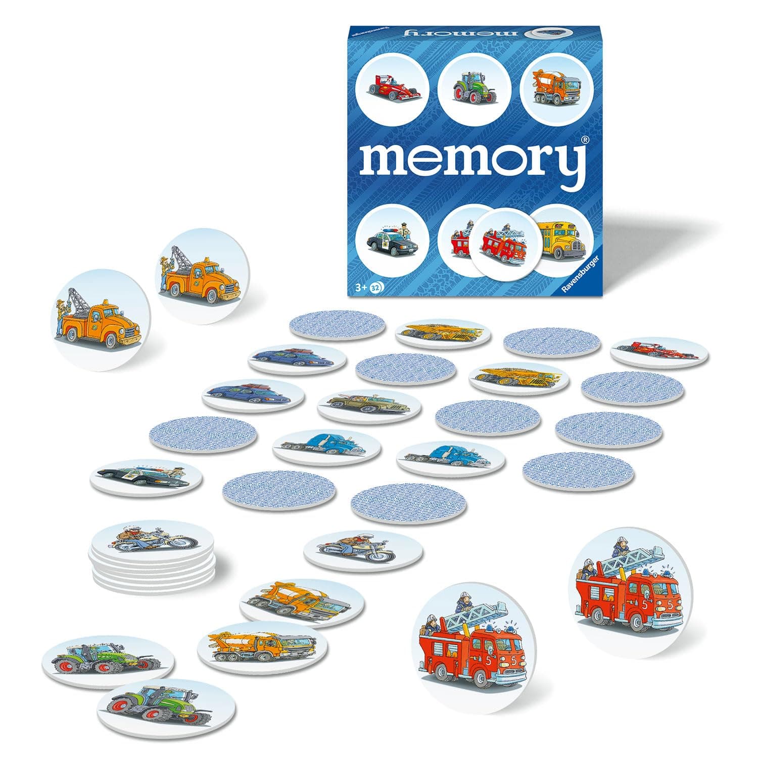 Игра Мемори карти 32 броя Ravensburger - Превозни средства