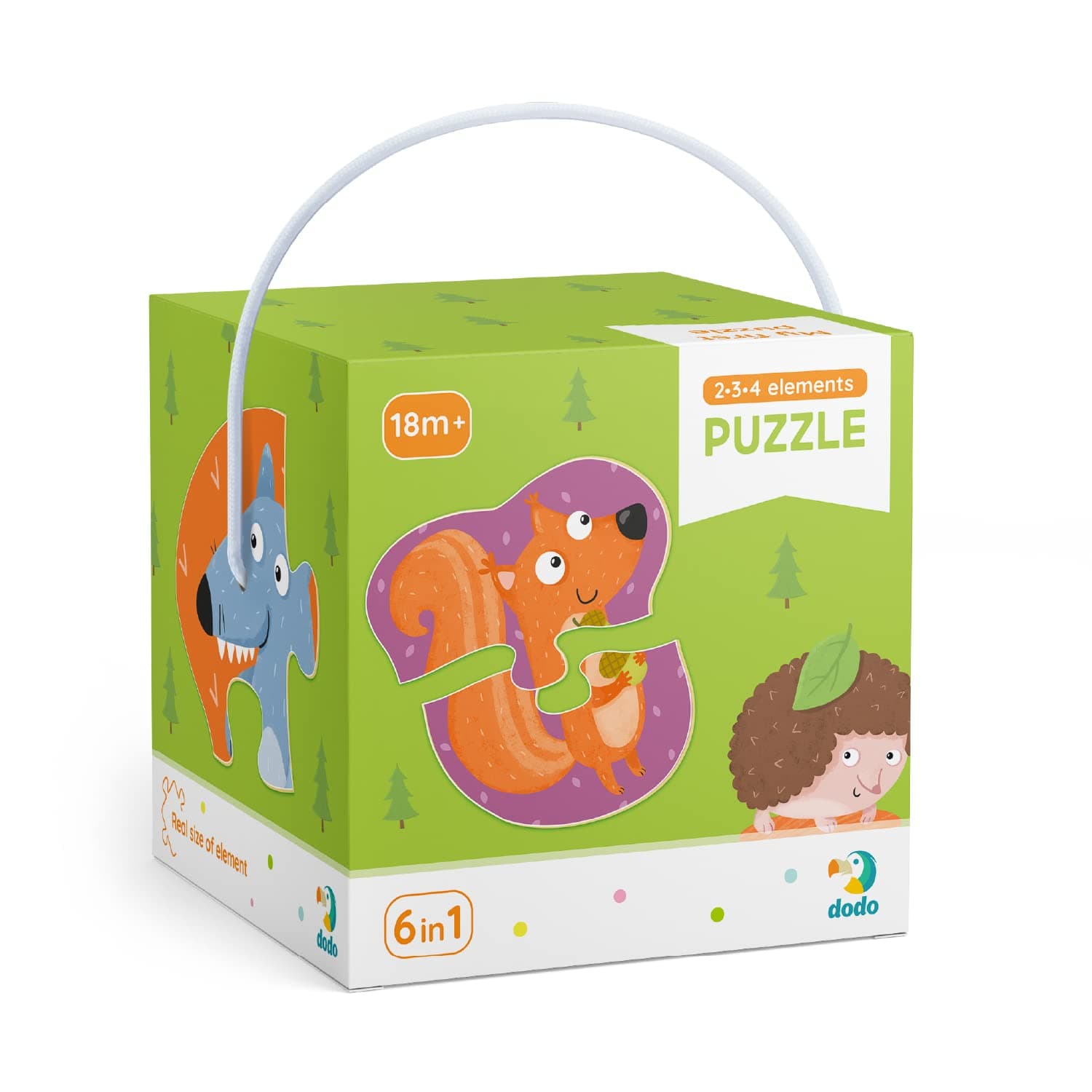 Комплект 6 пъзела Dodo: Горски животни, 2-3-4 части
