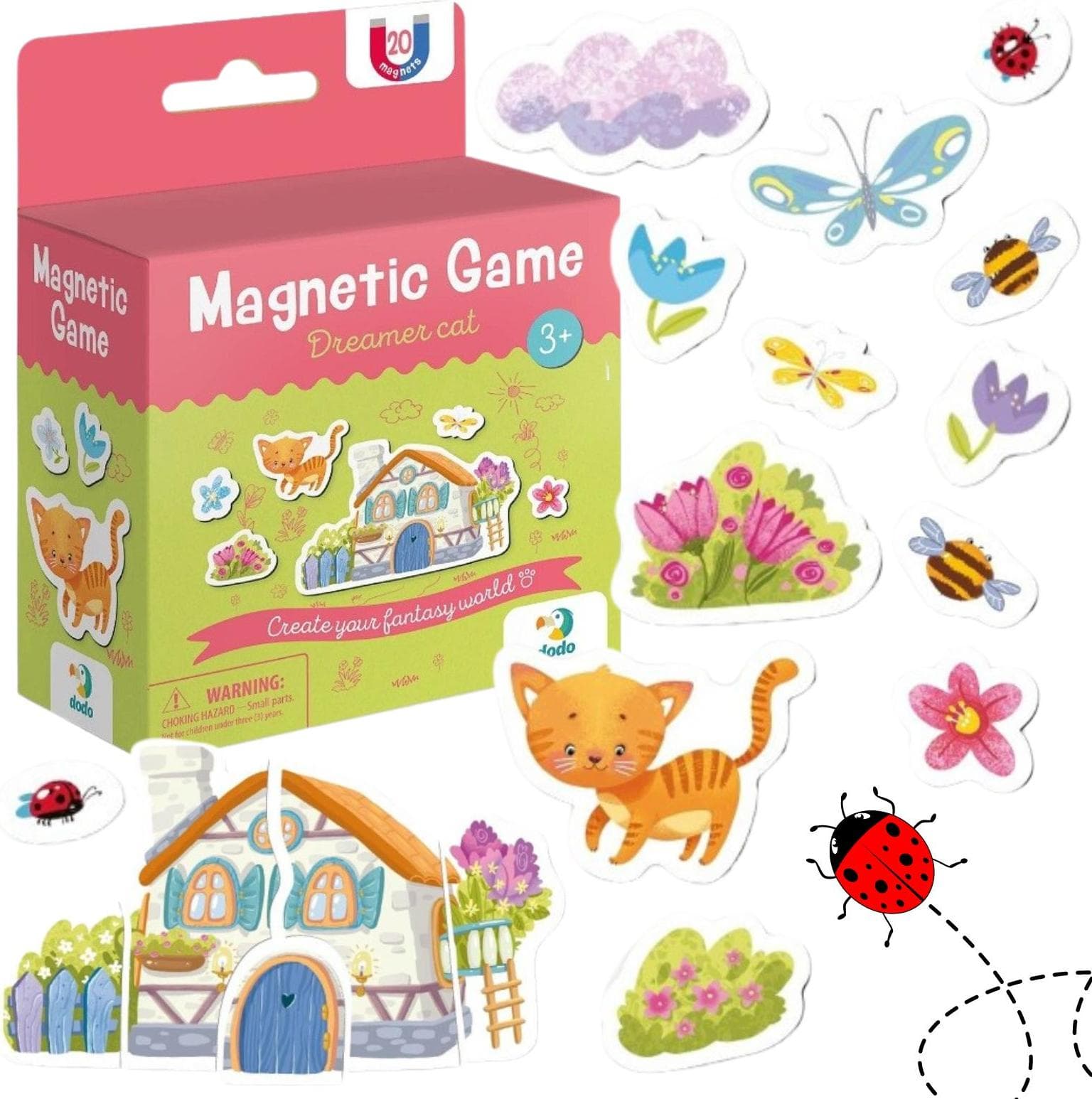 Магнитна игра 20 части Dodo - Коте мечтател