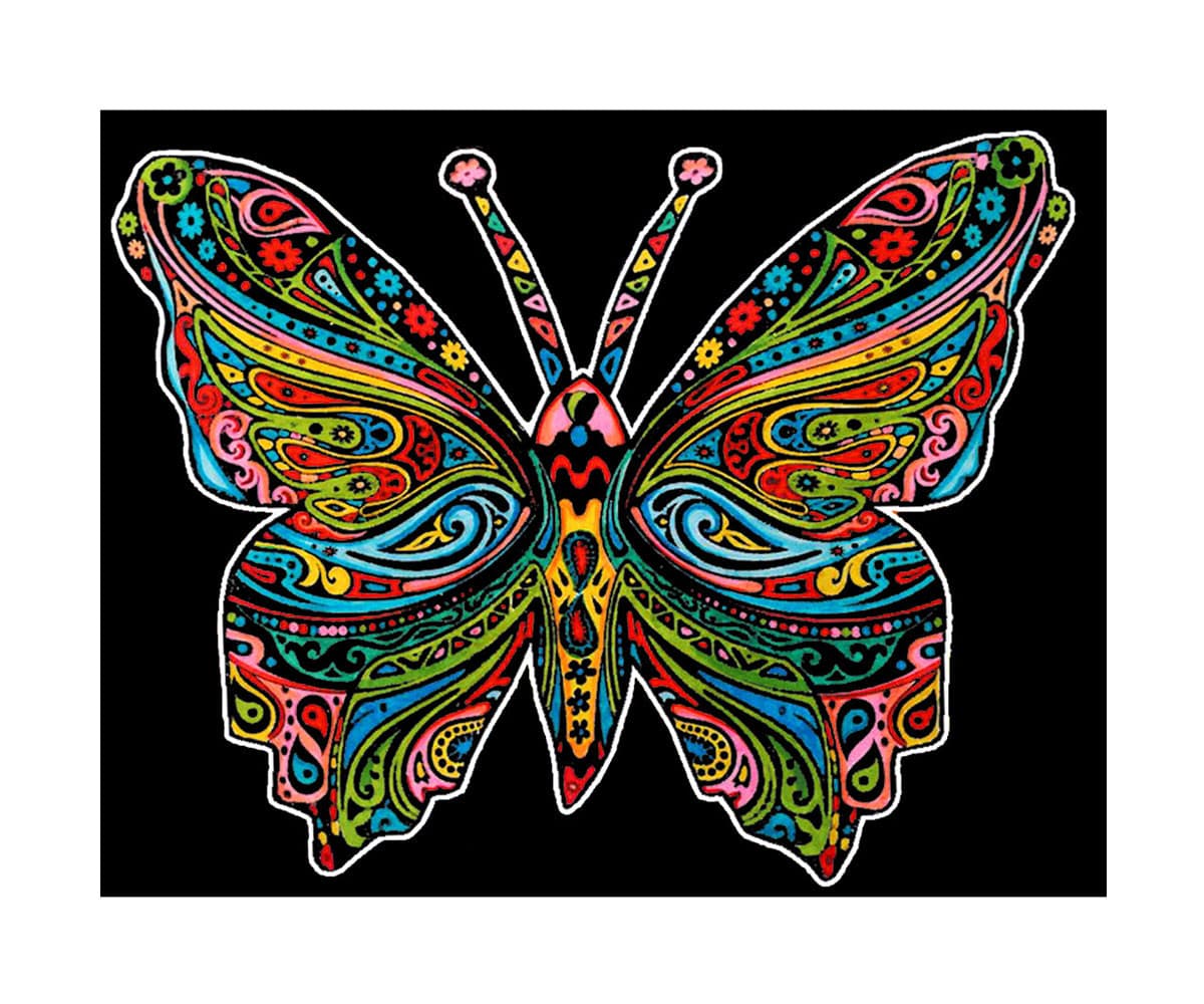 Картина за оцветяване Colorvelvet, Пеперуда, 29.7 x 21 см