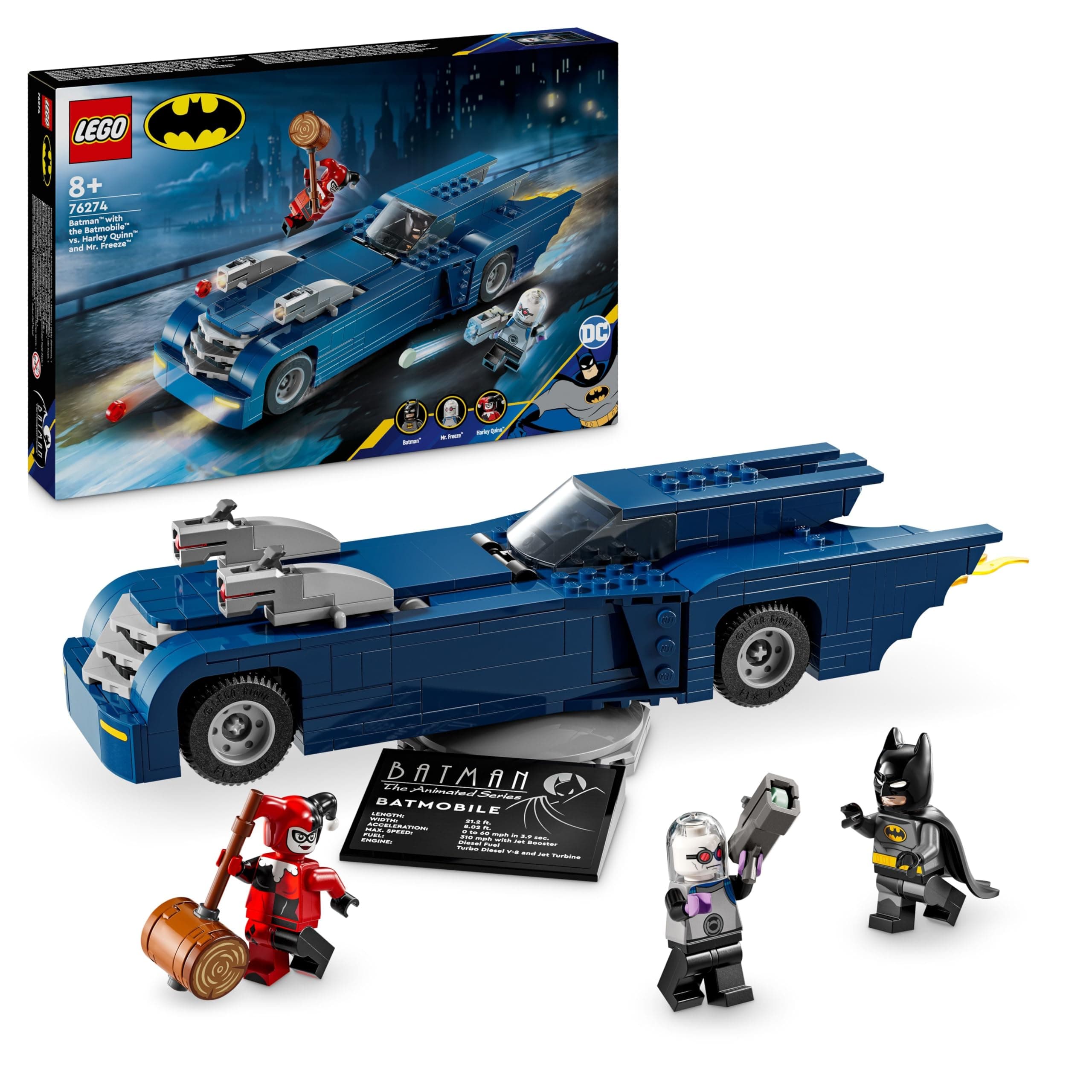 LEGO® DC Comics Super Heroes 76274 Batman™ - Батман с батмобила срещу Харли Куин и мистър Фрийз