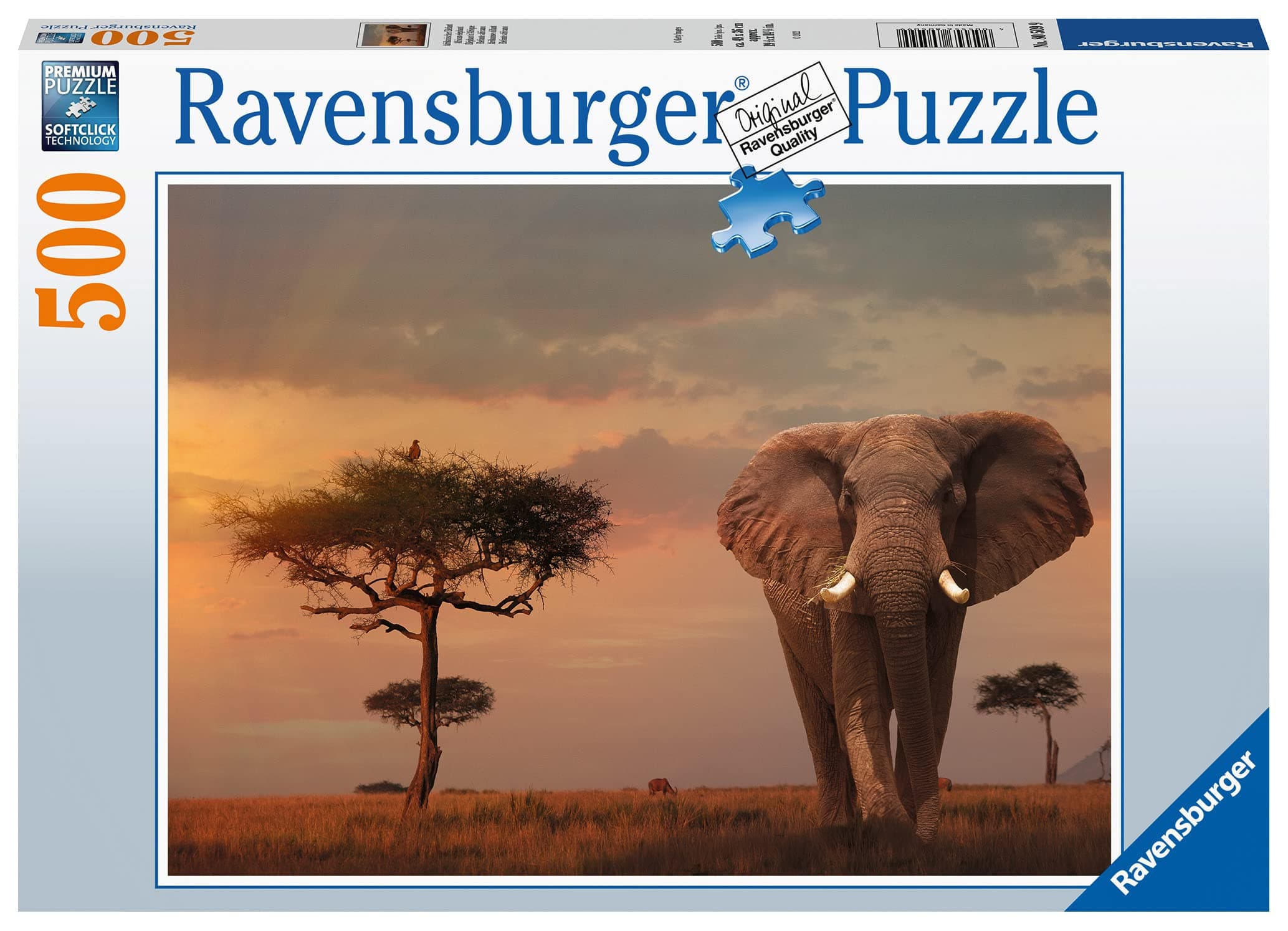Пъзел Ravensburger 500 ел. - Африкански слон