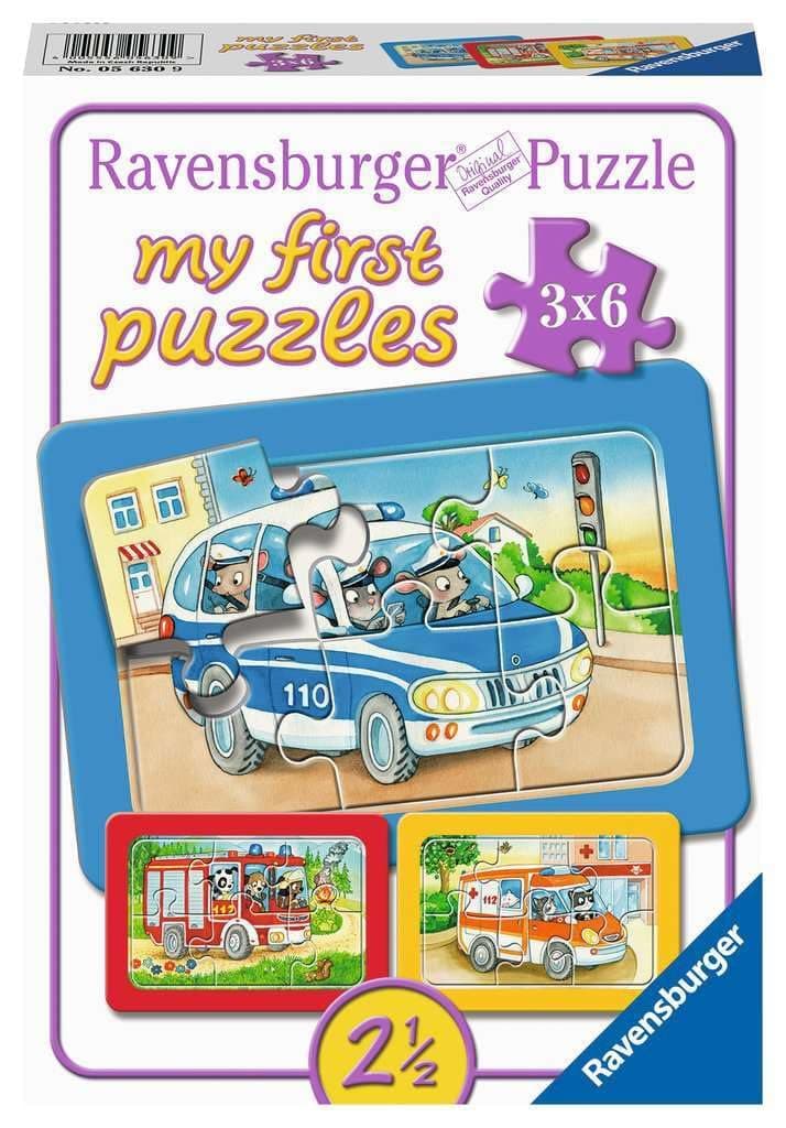 Моят първи пъзел Ravensburger 3x6 ел. - Животни в действие
