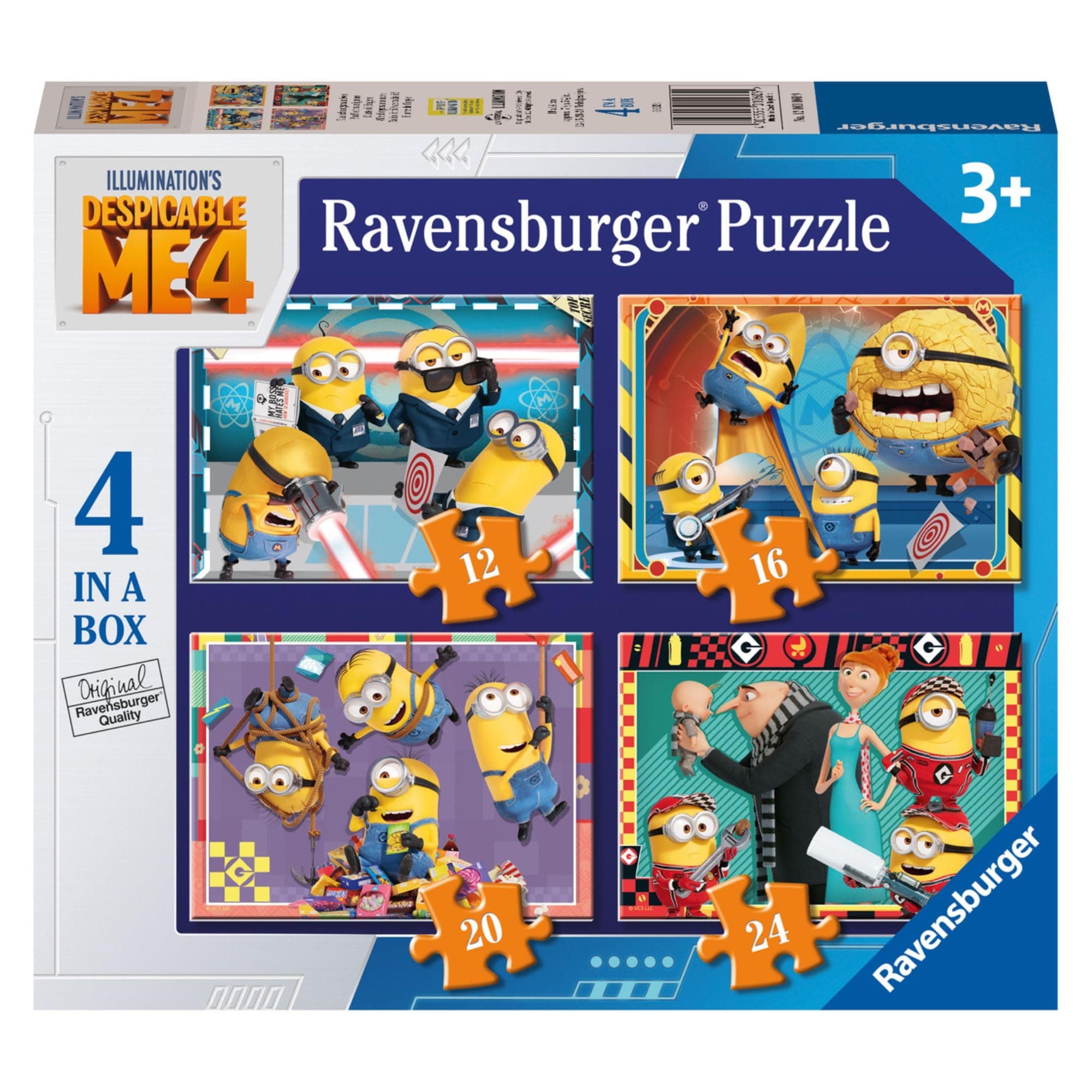 Пъзел Ravensburger 4-в-1: 12/16/20/24 ел. - Аз, проклетникът