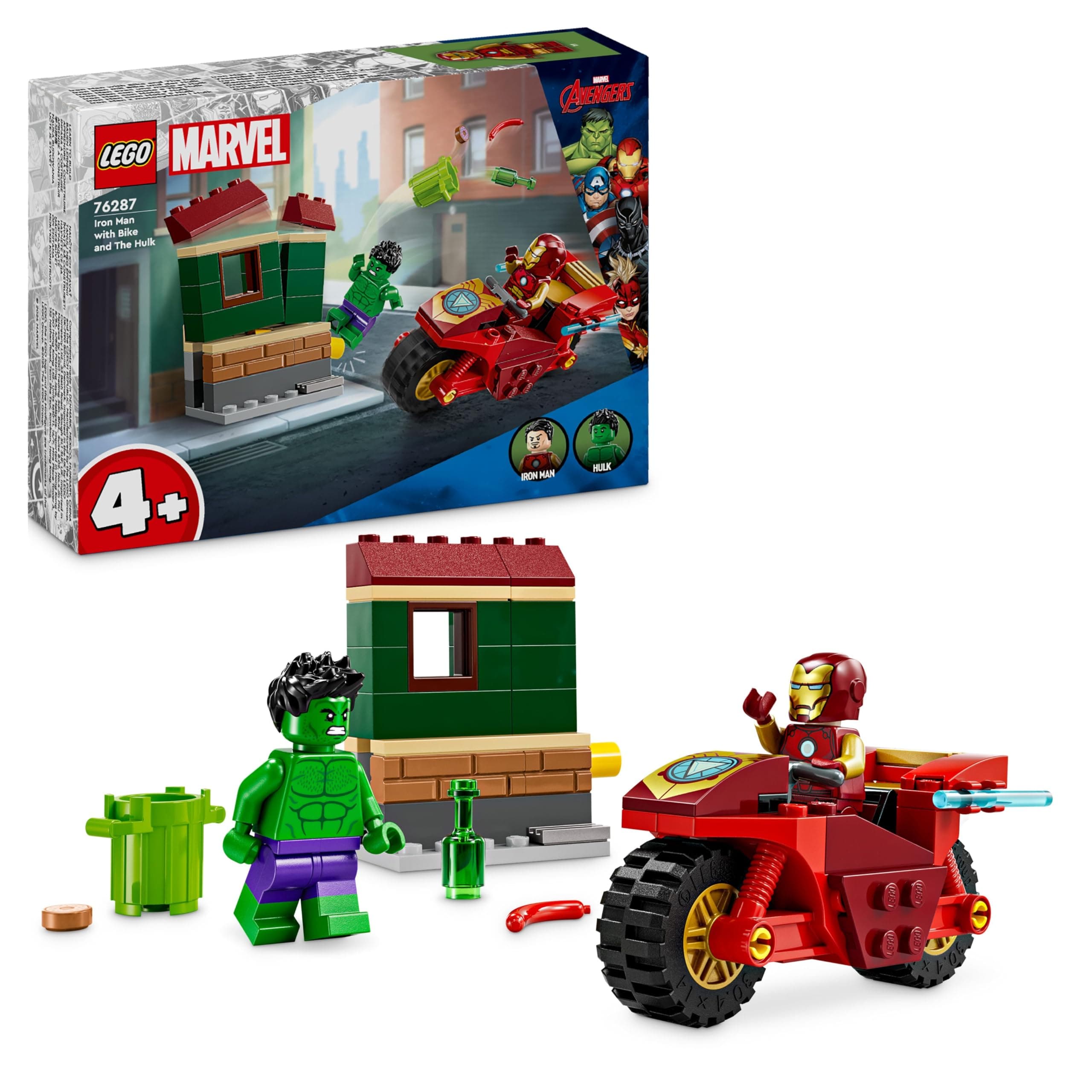 LEGO® Marvel Super Heroes 76287 - Железният човек с мотоциклет и Хълк