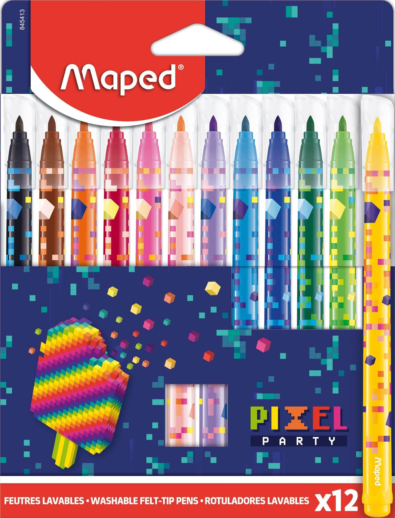 Флумастери MAPED Color peps Pixel Party, 12 цвята