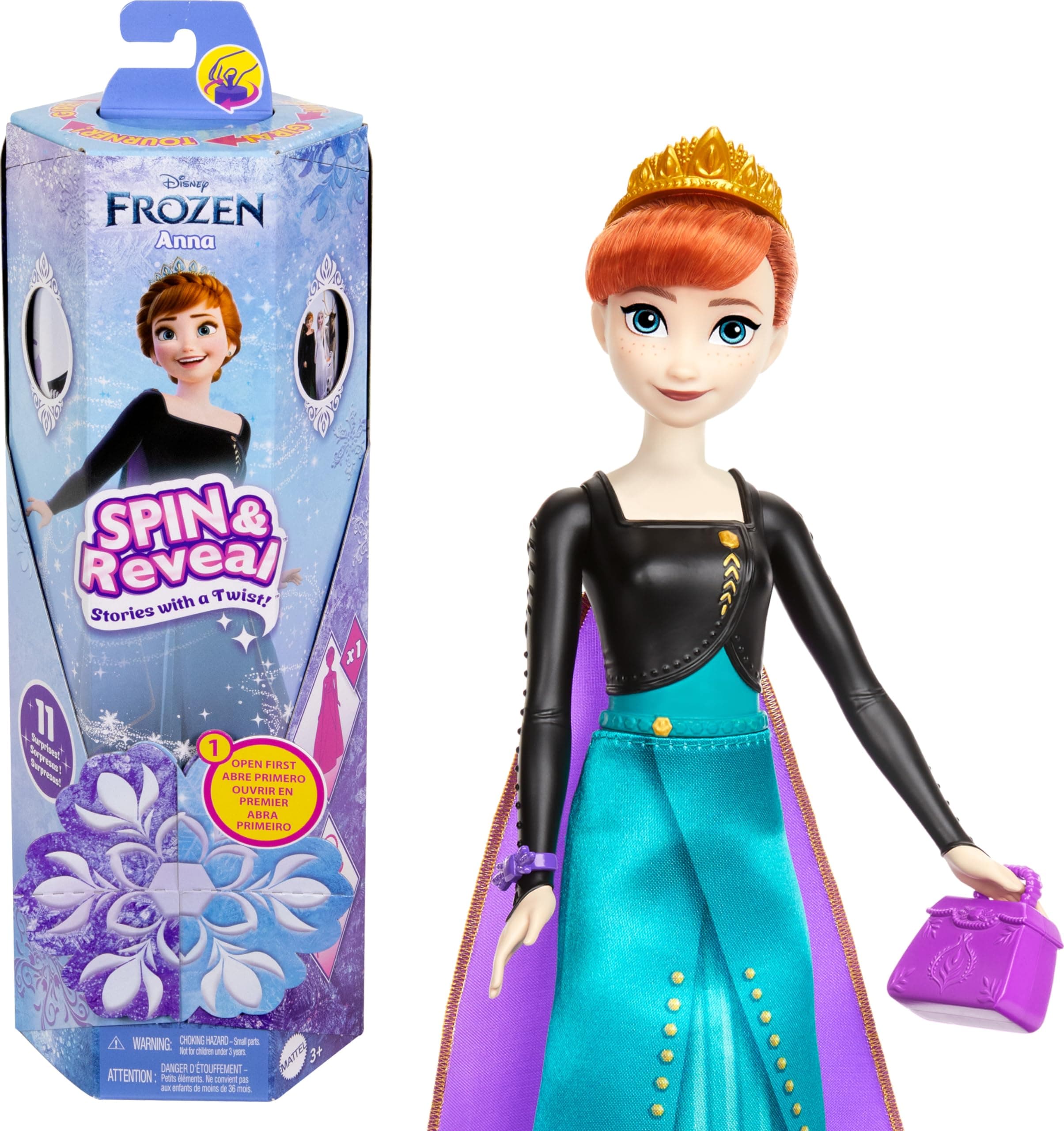 Кукла Disney Princess - Завърти и преобрази: Замръзналото кралство, Анна