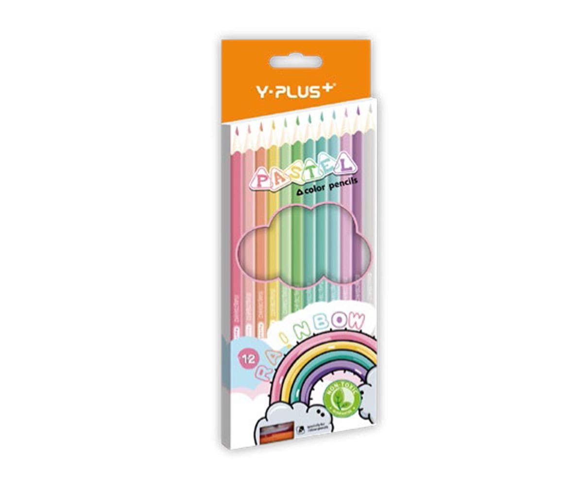 Моливи Y-Plus Pastel, 12 цвята