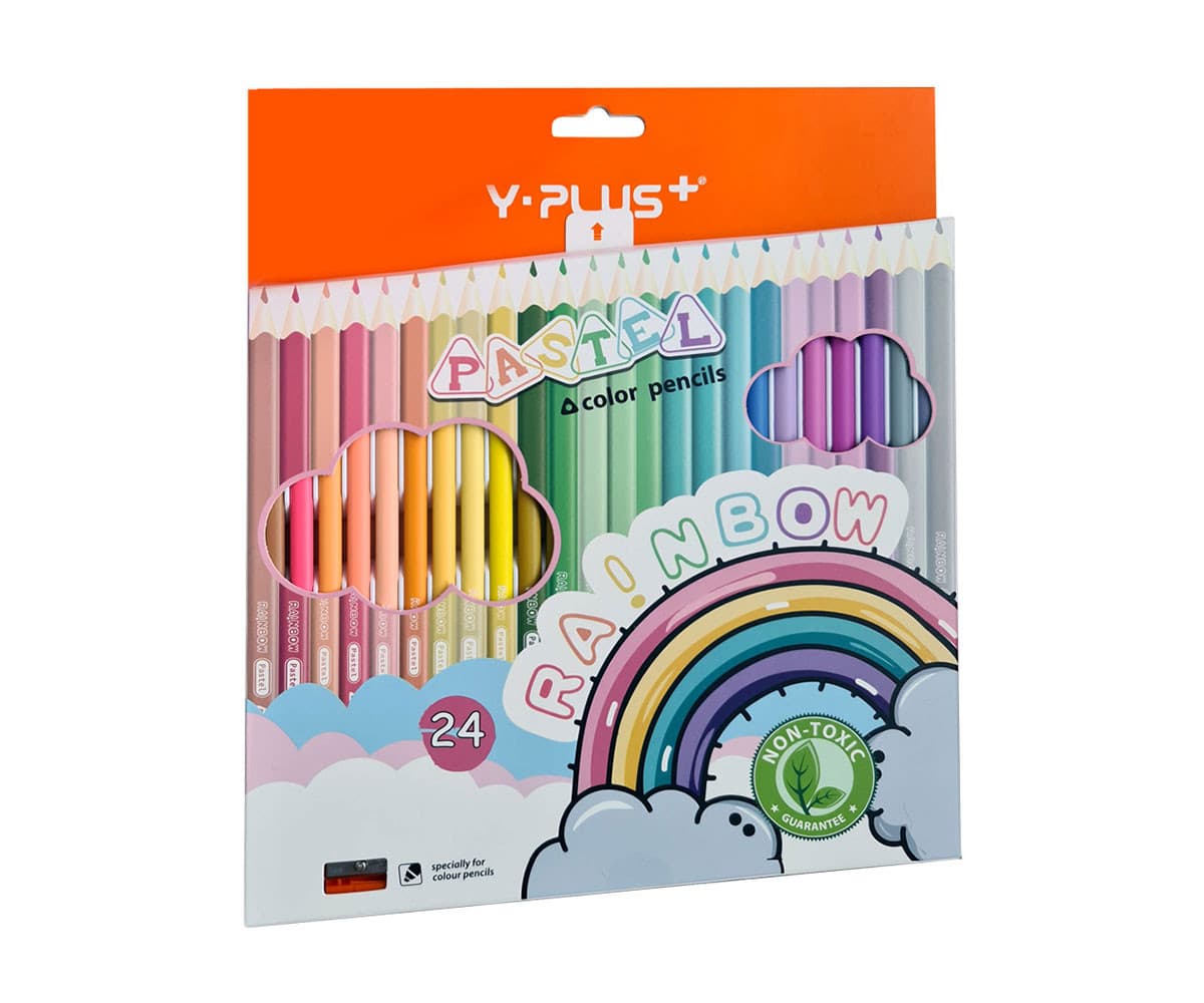 Моливи Y-Plus Pastel, 24 цвята