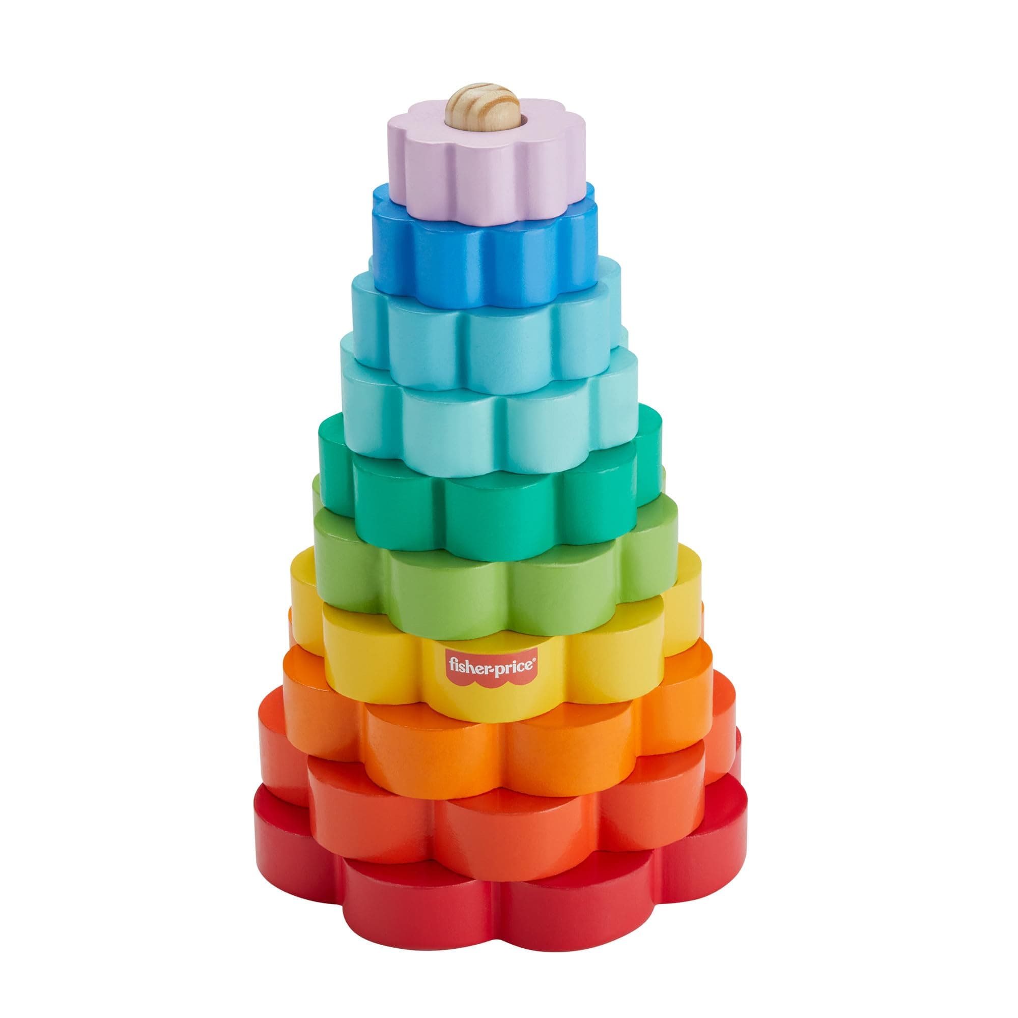 Дървени играчки Fisher Price, кула за подреждане на рингове