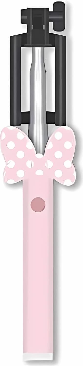 Портативен разтегаем безжичен селфи стик за мобилни телефони - Disney Minnie Bluetooth Folding Selfie Stick (розов)