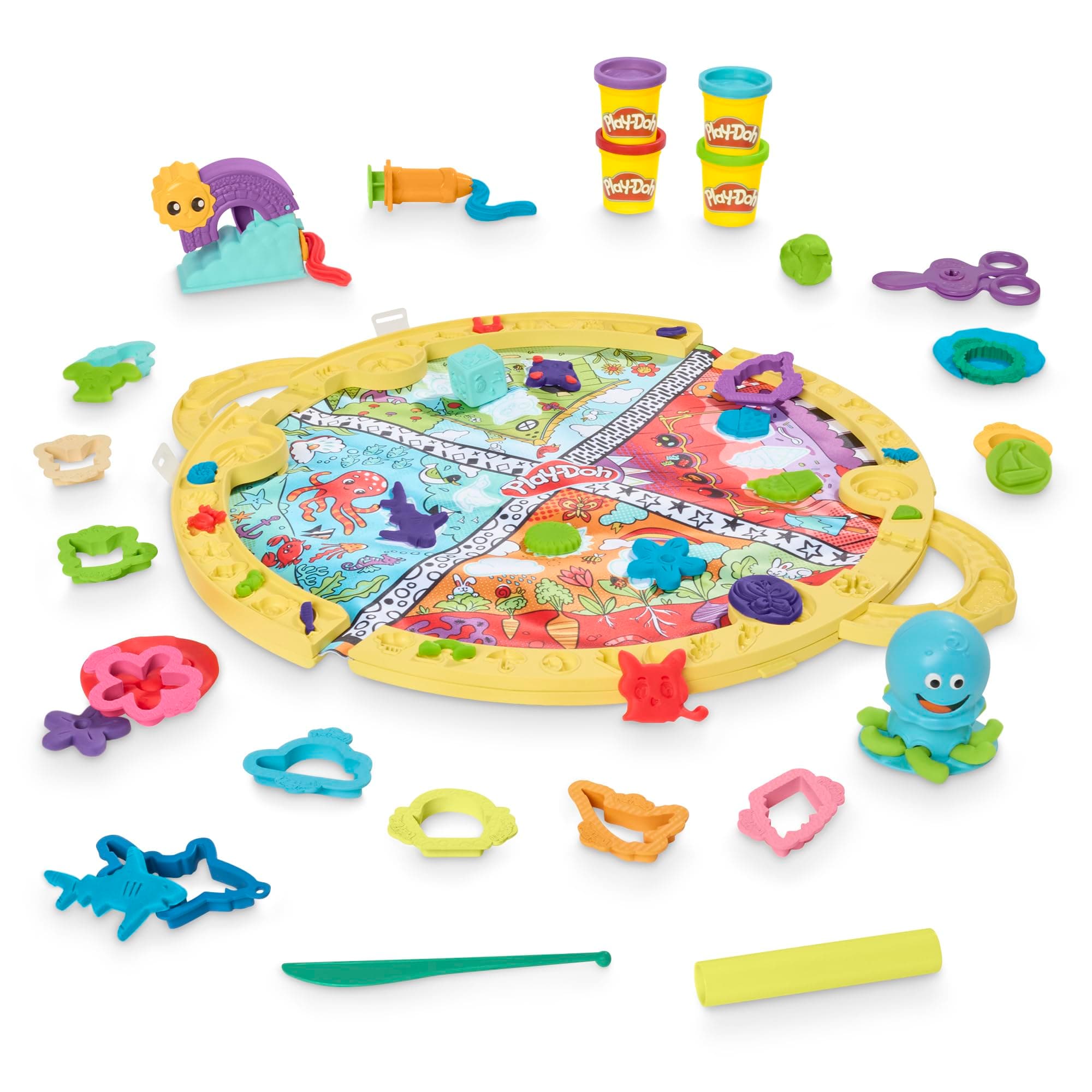 Play Doh - Преносима подложка за игра с 4 цвята