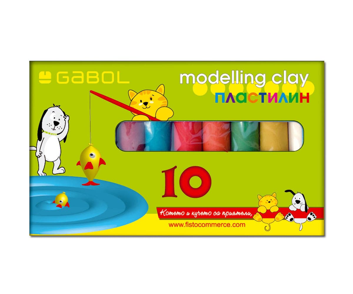 Пластилин Gabol, 10 цвята