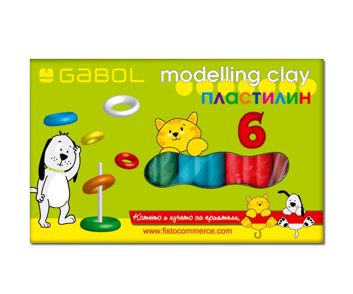Пластилин Gabol, 6 цвята