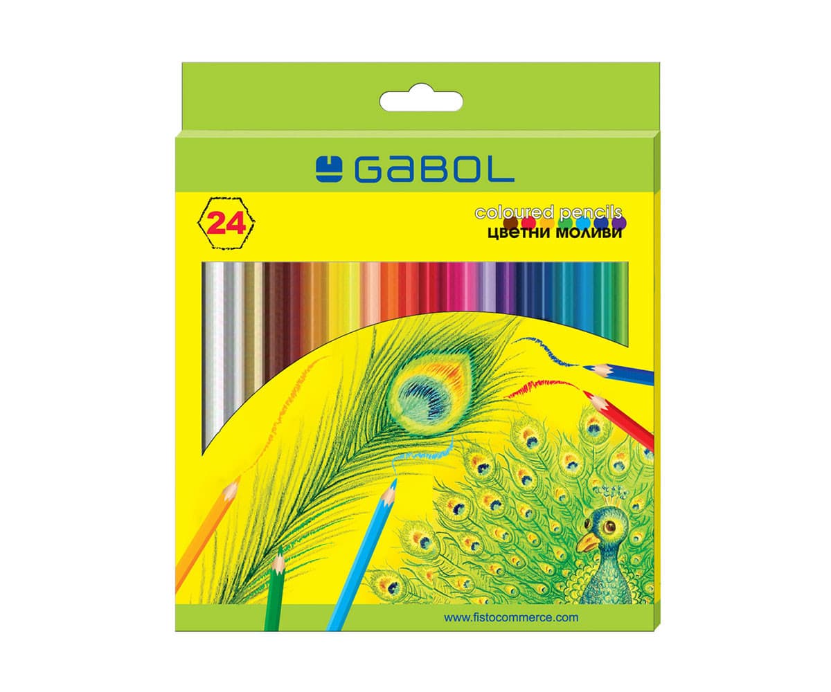Дълги моливи Gabol, 24 цвята