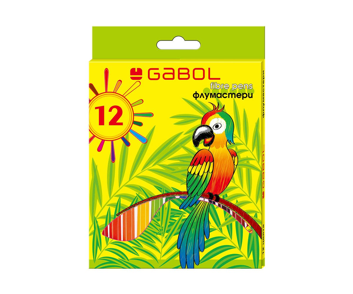 Флумастери Gabol, 12 цвята
