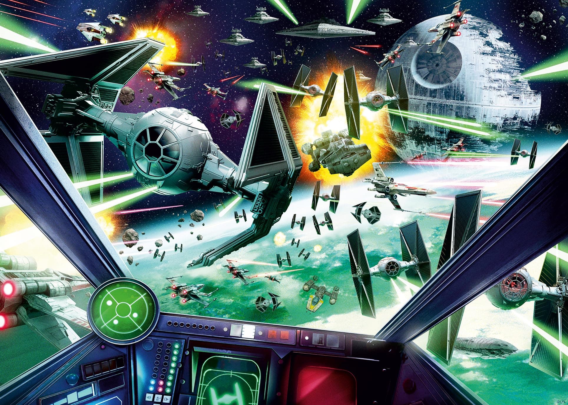 Пъзел Ravensburger 1000 ел. - Междузвездни войни X-Wing Cockpit