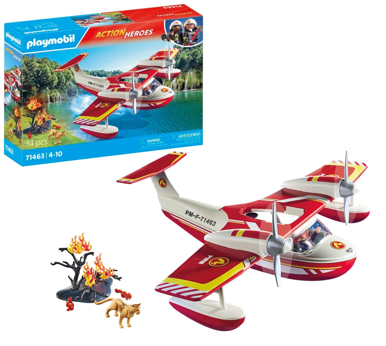 Playmobil - Противопожарен самолет с функция за гасене