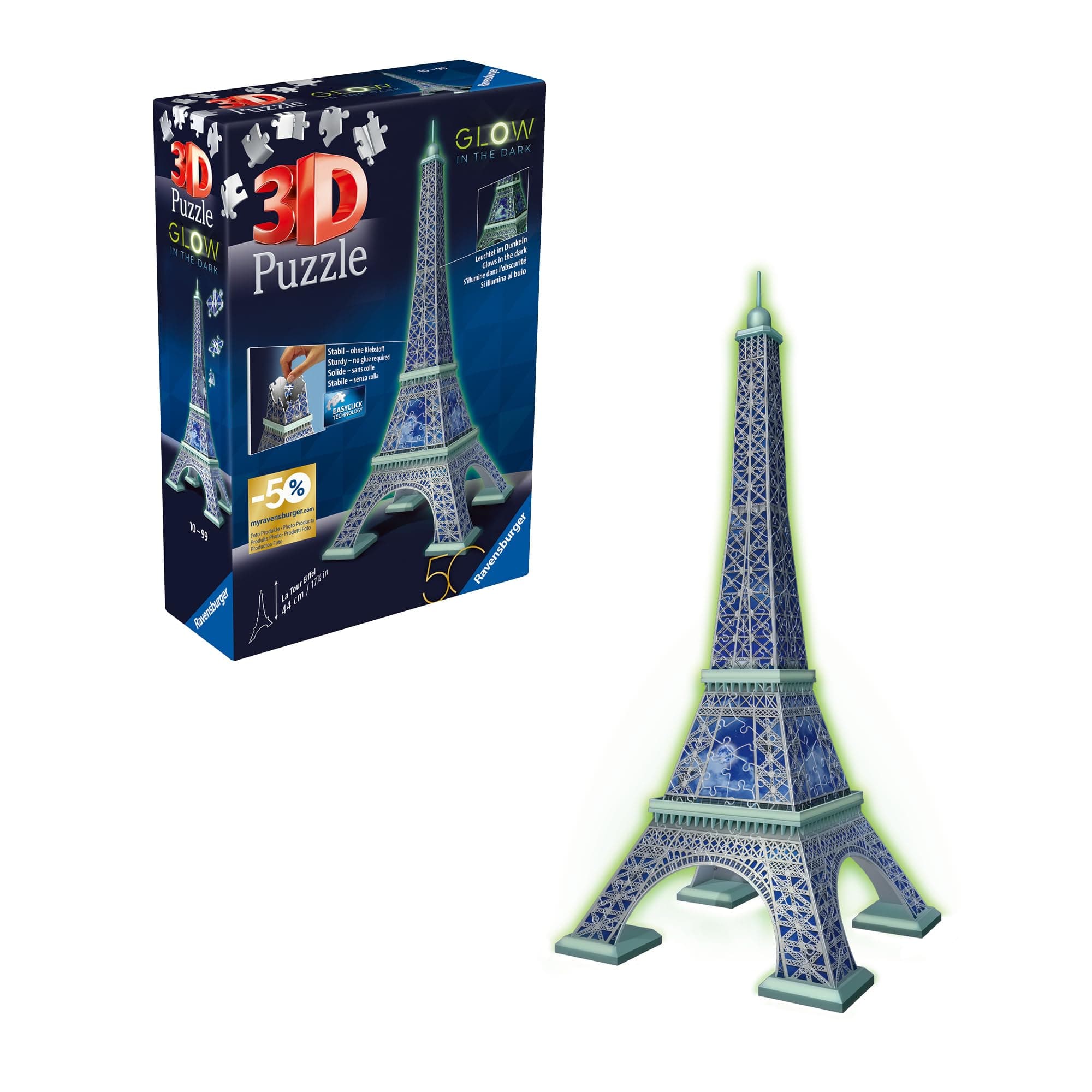 3D Пъзел Ravensburger 216 ел. - Светеща в тъмното Айфелова кула