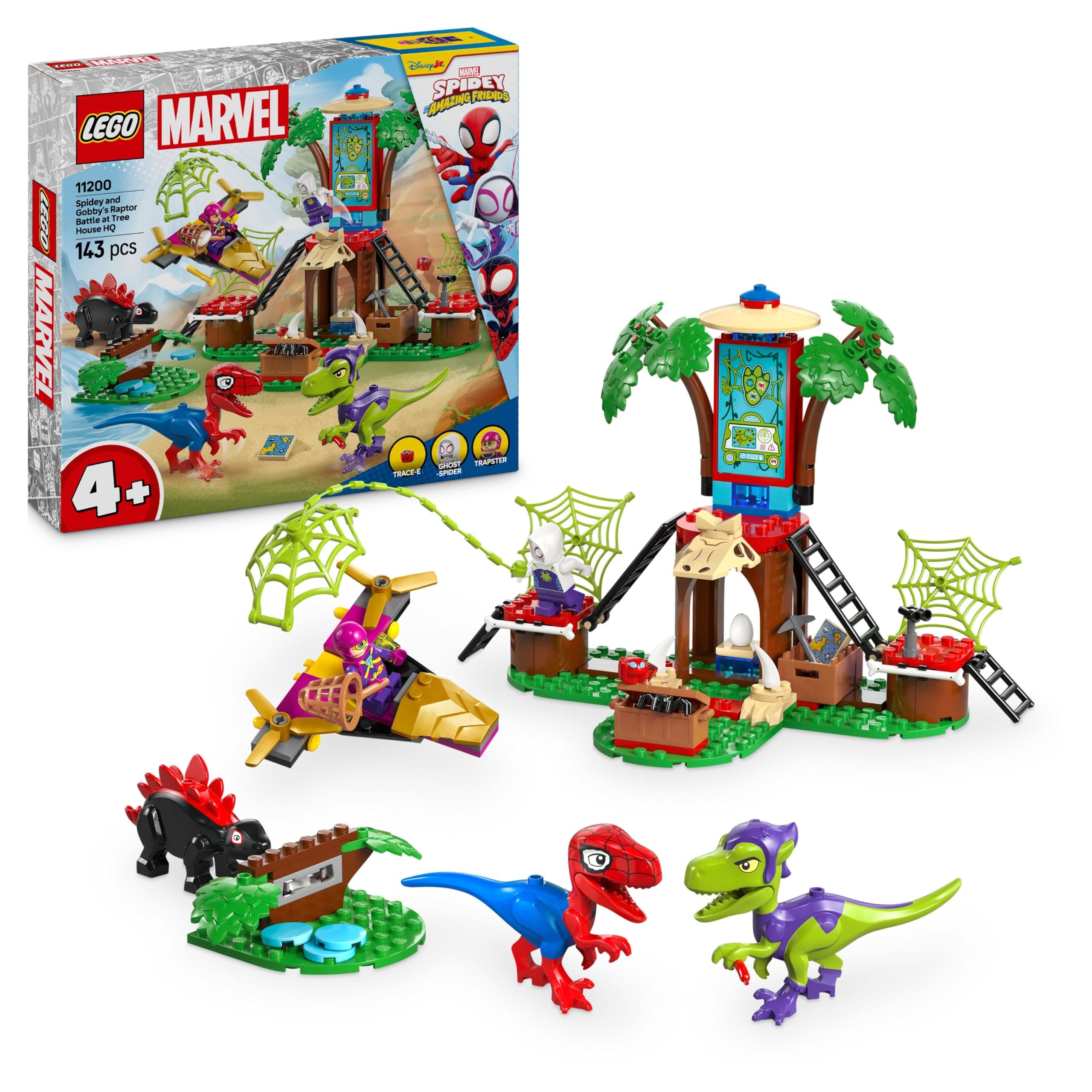 LEGO® Spidey 11200 - Битката с раптори на Спайди и Гоби в щаба в дървесната къща