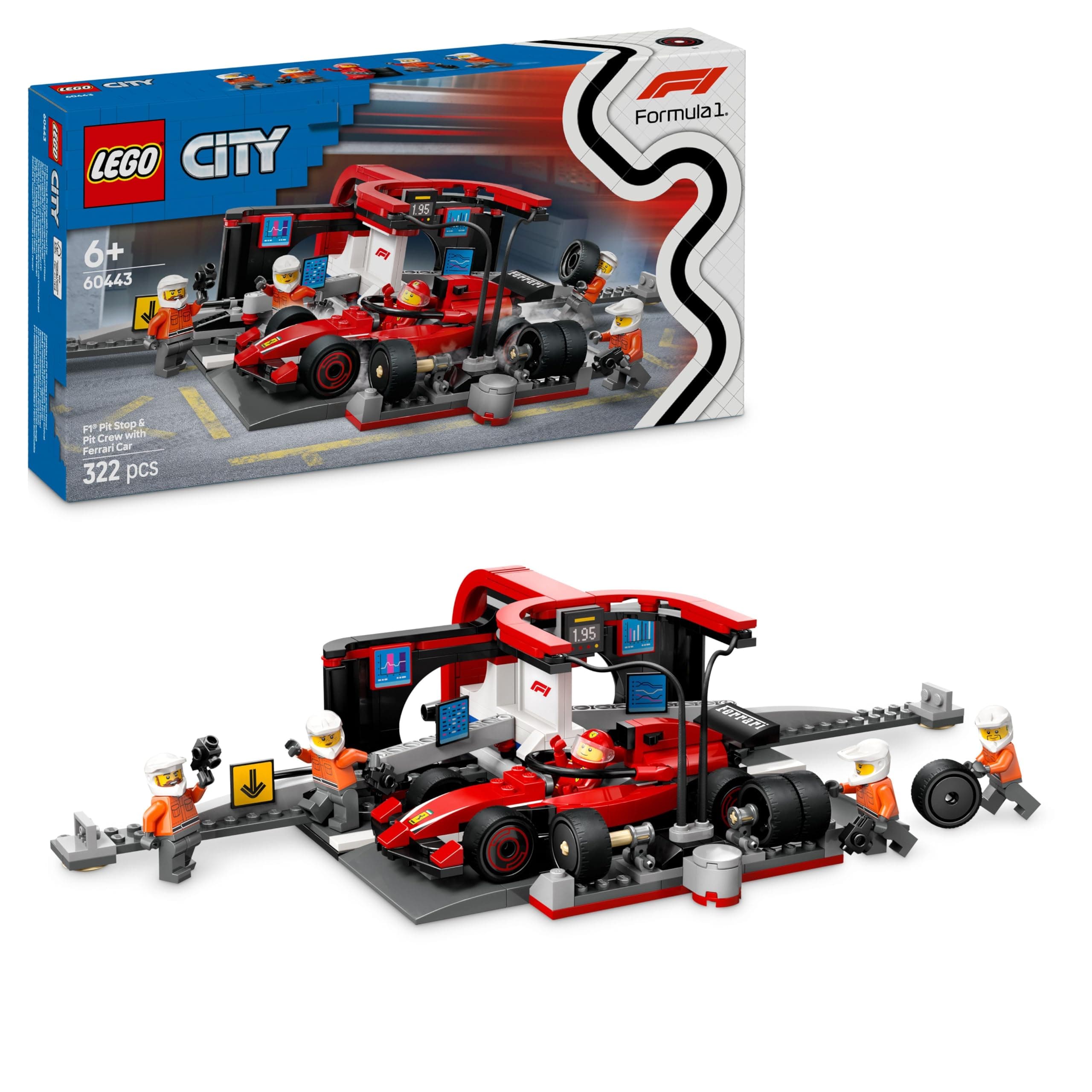 LEGO® City 60443 - Питстоп и механици от F1® с кола Ferrari