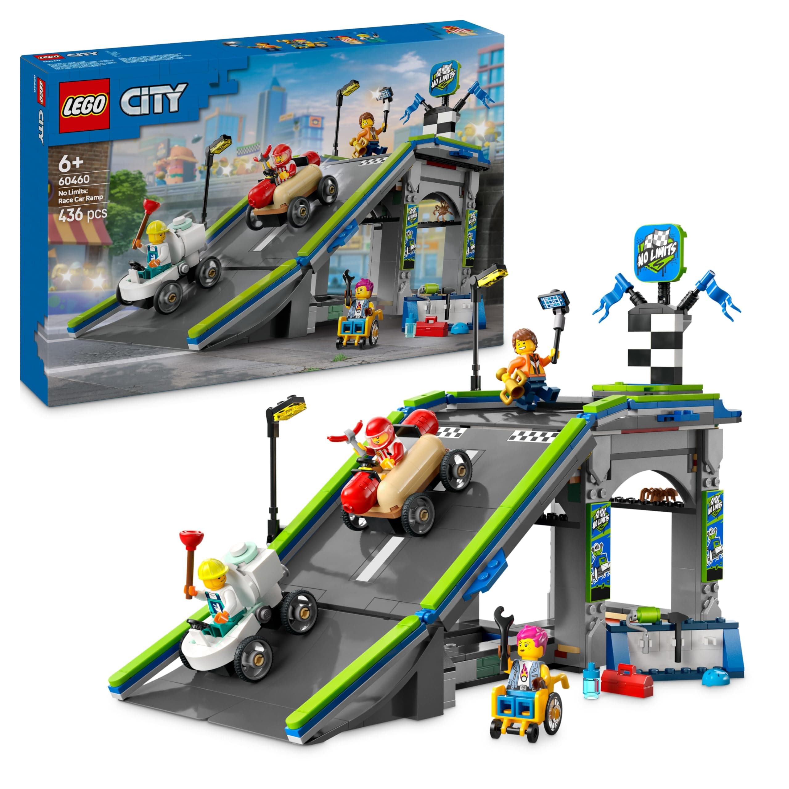 LEGO® City 60460 - Без ограничения: Писта с рампа за състезателни коли