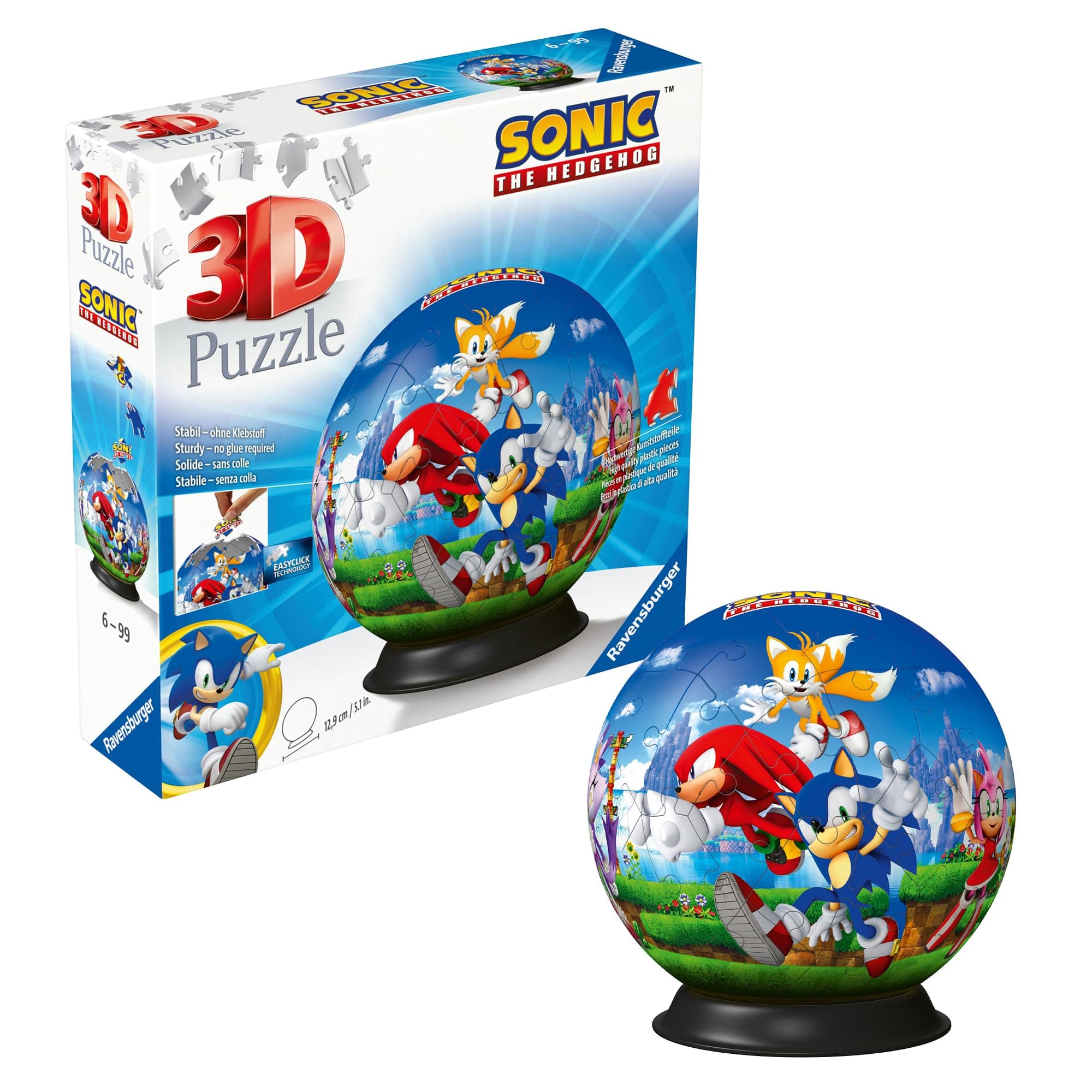 3D Пъзел топка Ravensburger 72 ел. - Соник