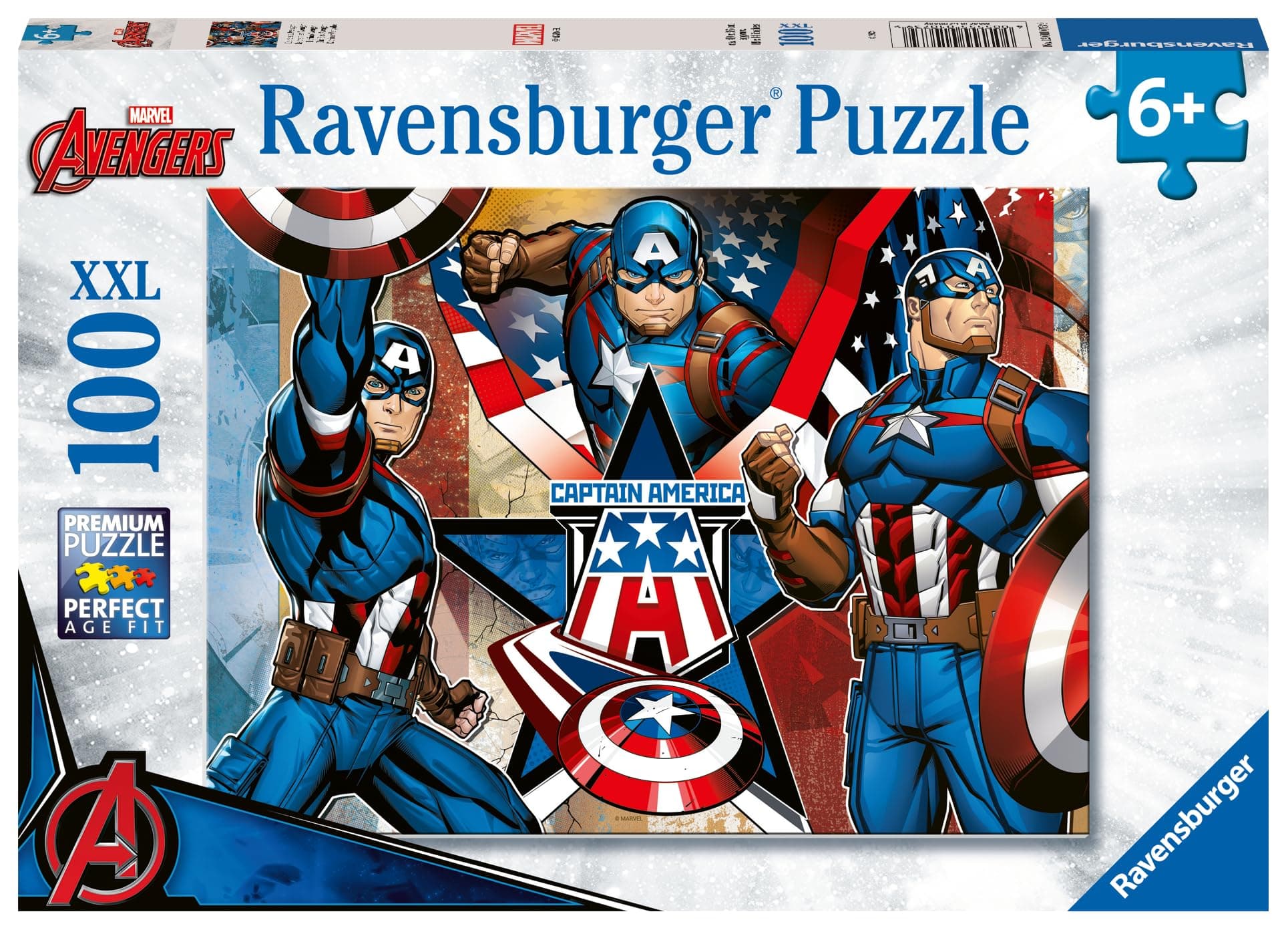 Пъзел Ravensburger 100 ел. XXL - Капитан Америка Марвел