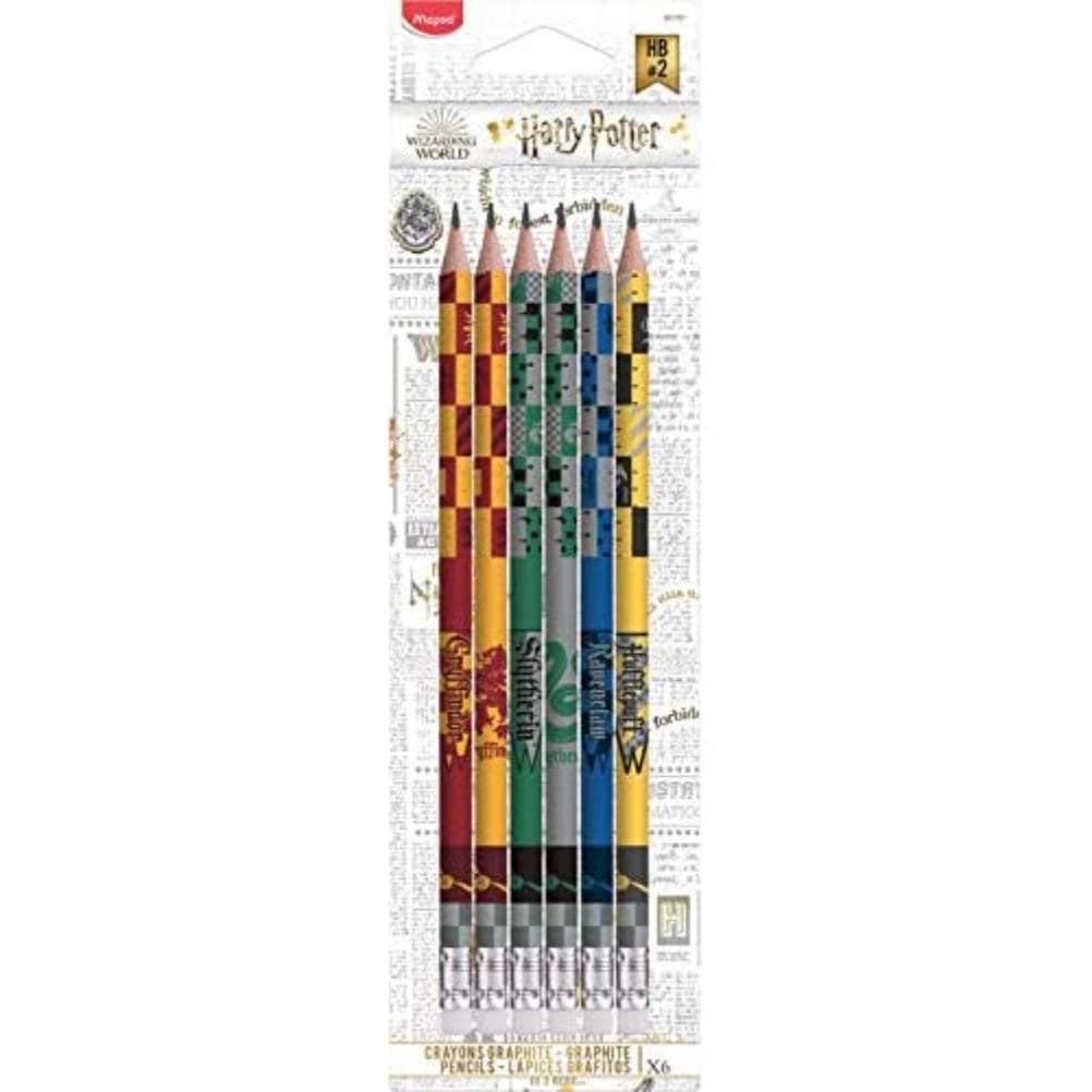 Комплект моливи HB с гумичка MAPED Harry Potter, 6 цвята
