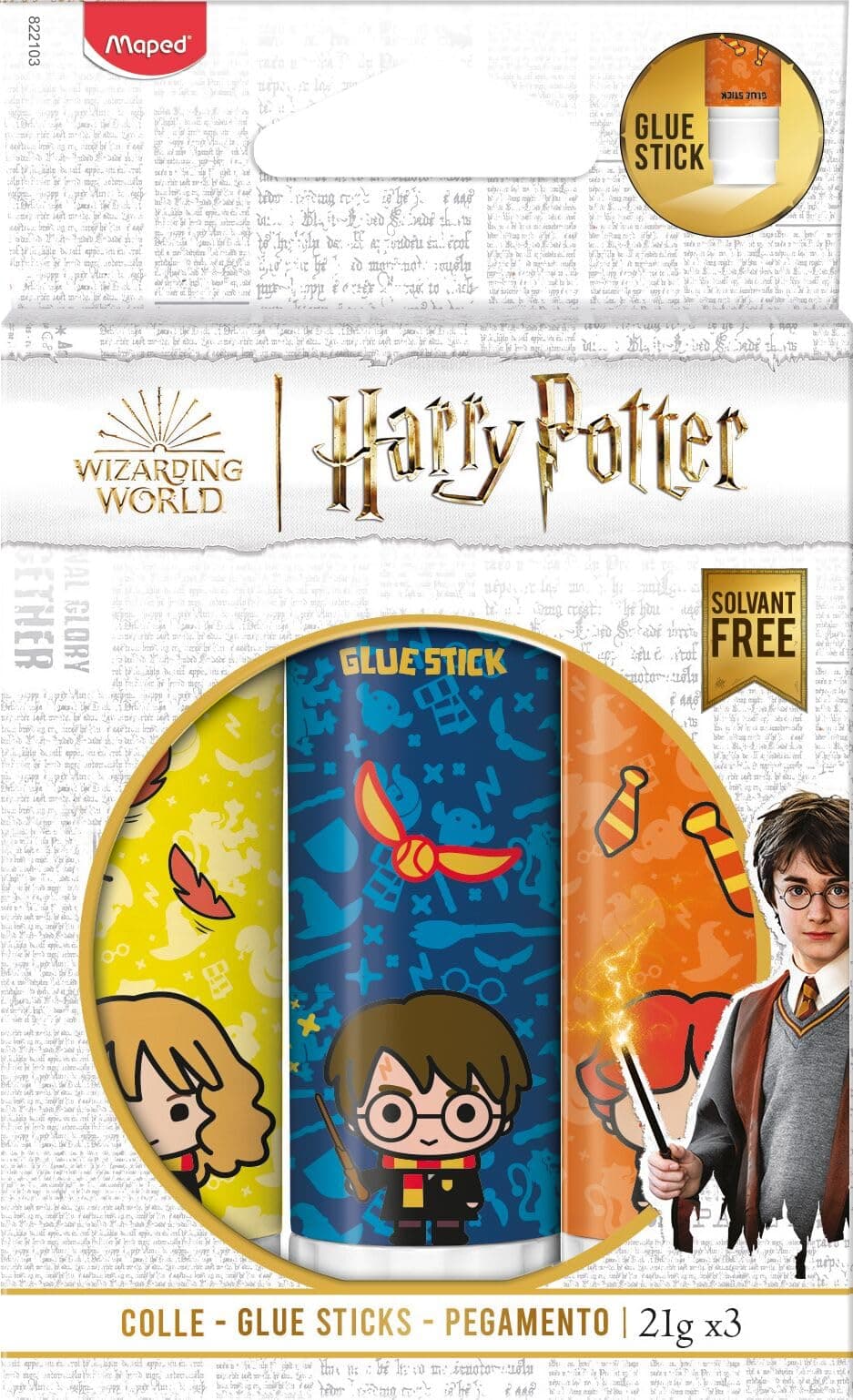 Лепило MAPED Harry Potter, 3 броя х 21 гр.
