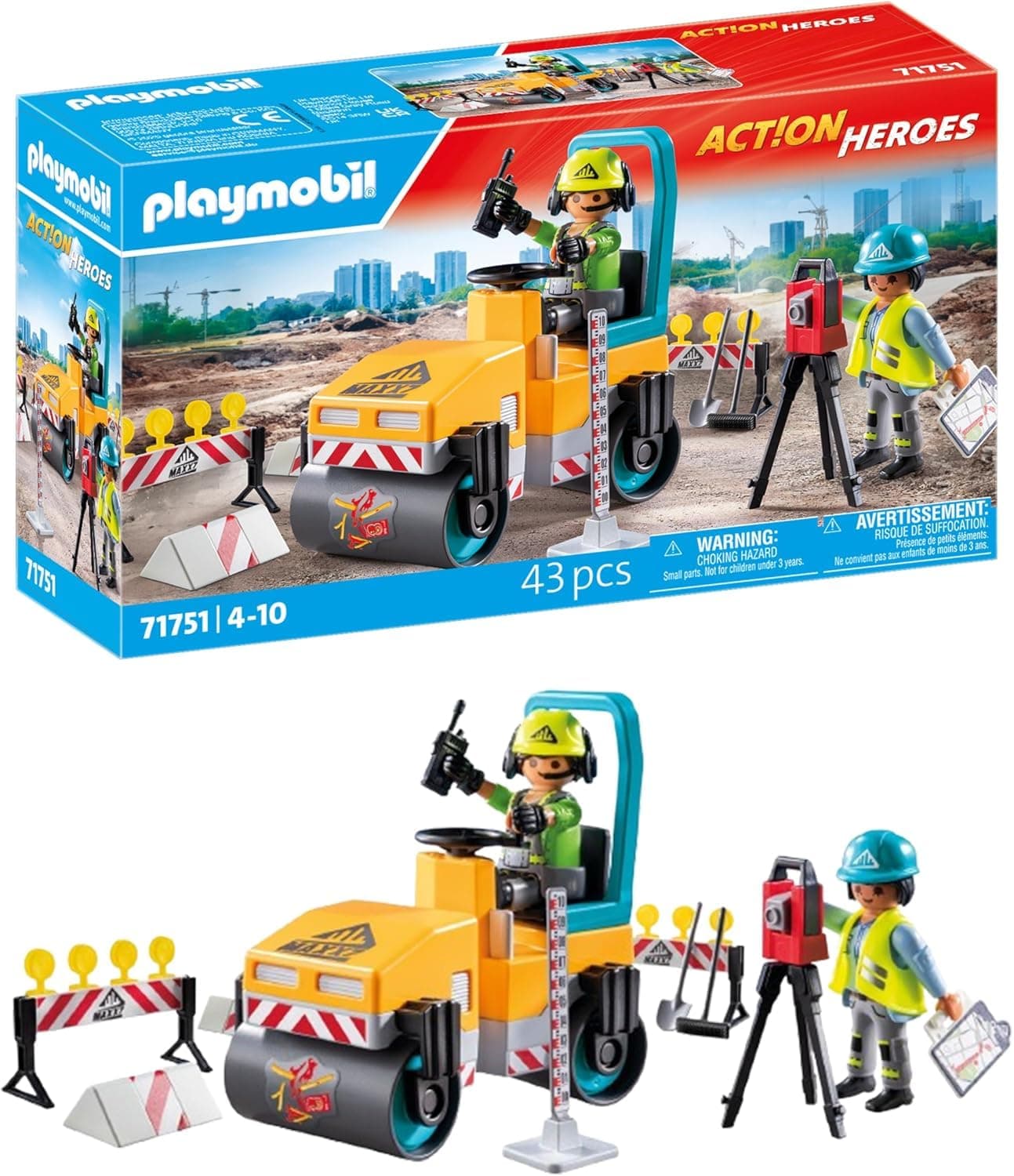 Playmobil - Работници с пътен валяк