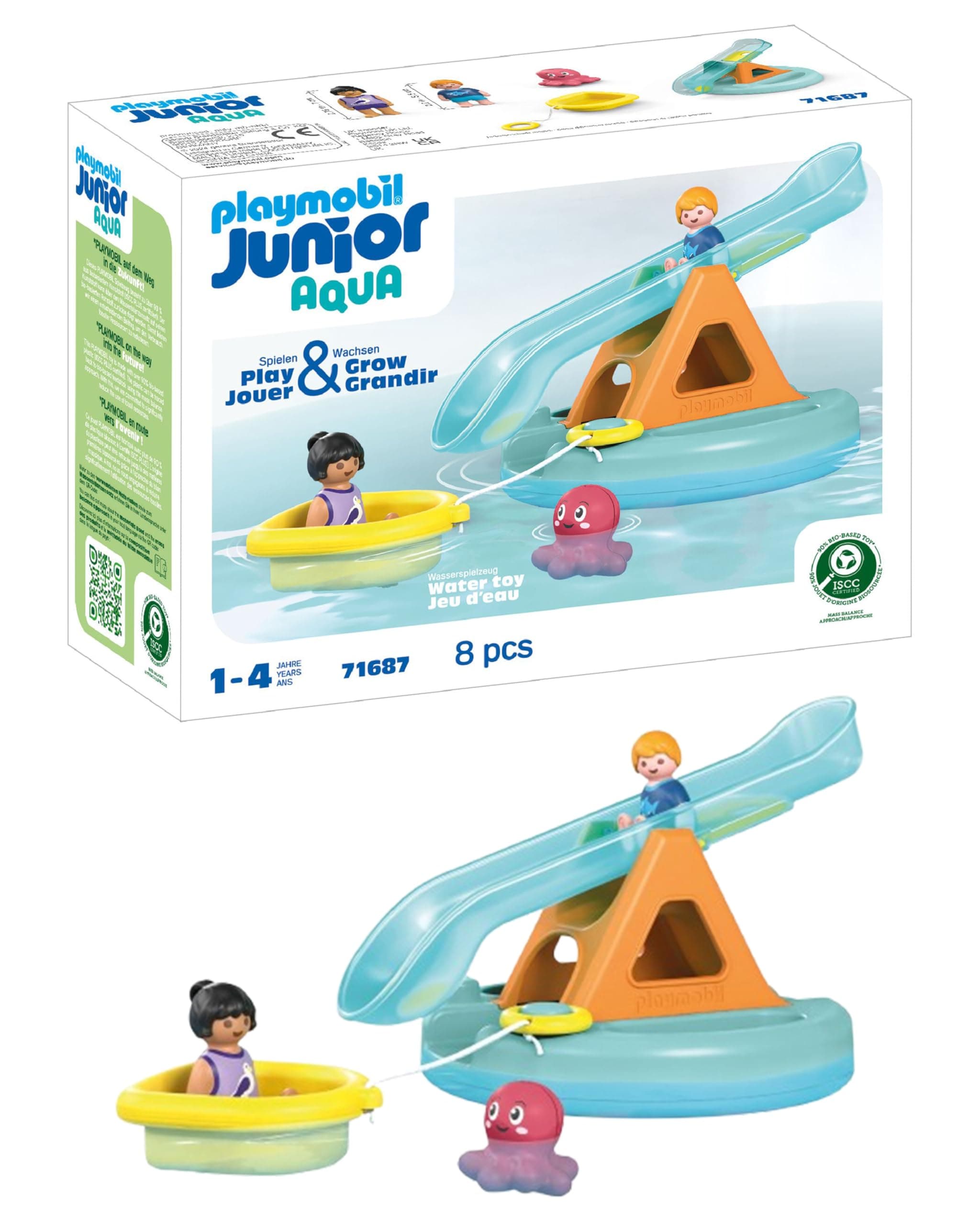 Playmobil - Junior: Водна пързалка с лодка
