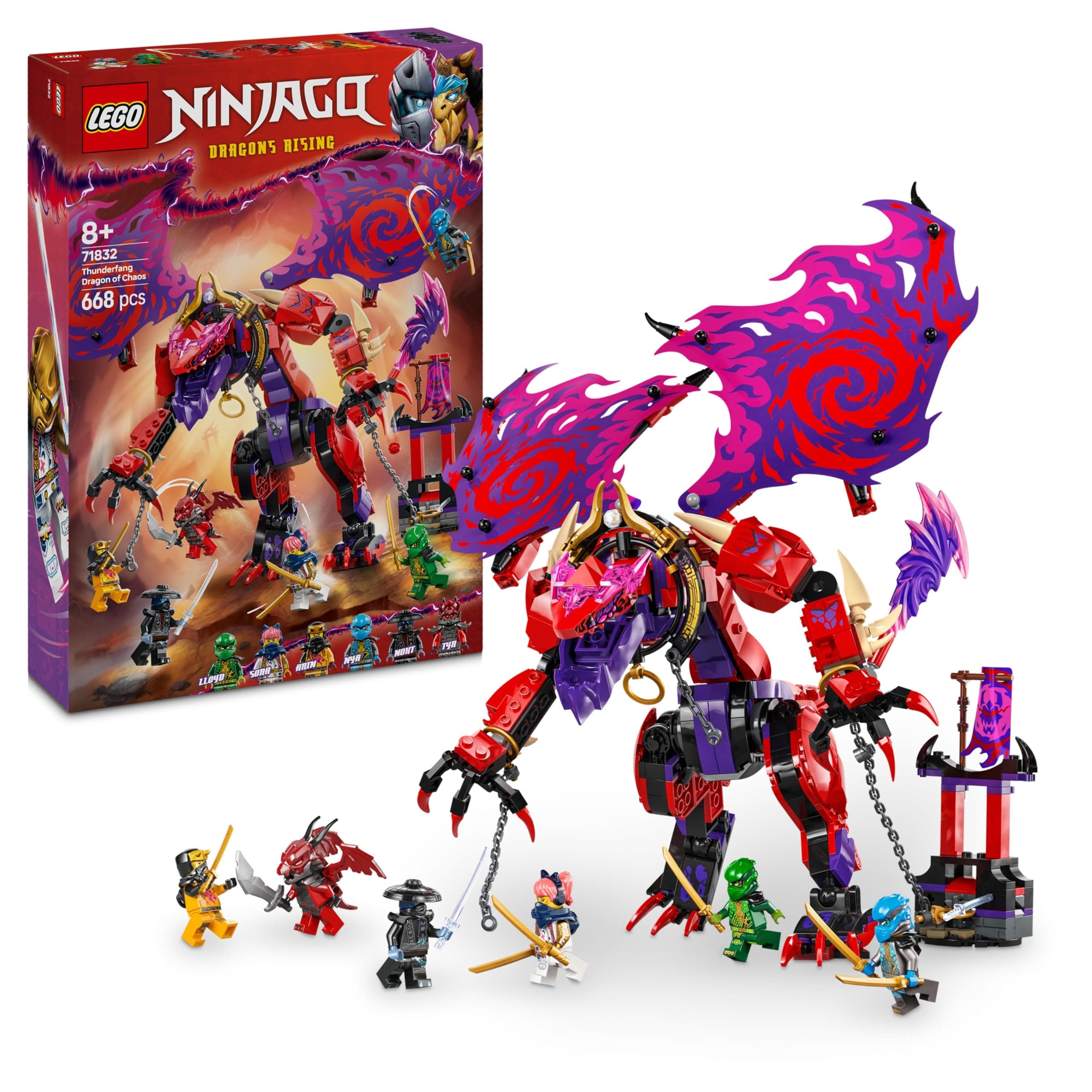 LEGO® NINJAGO® 71832 - Гръмотевичен зъб, Дракон на хаоса