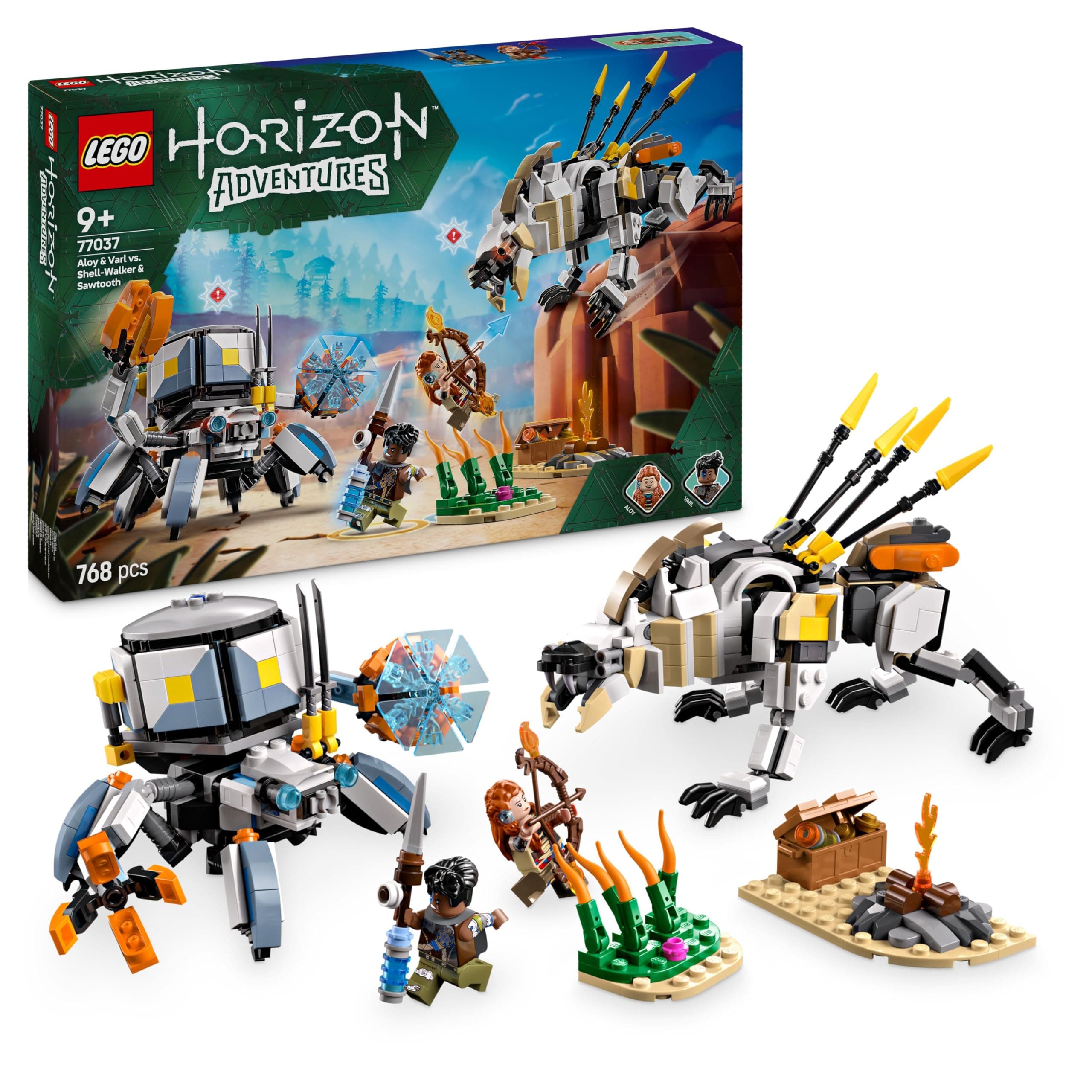 LEGO® Horizon Adventures™ 77037 - Aloy и Varl срещу Shell-Walker и Sawtooth