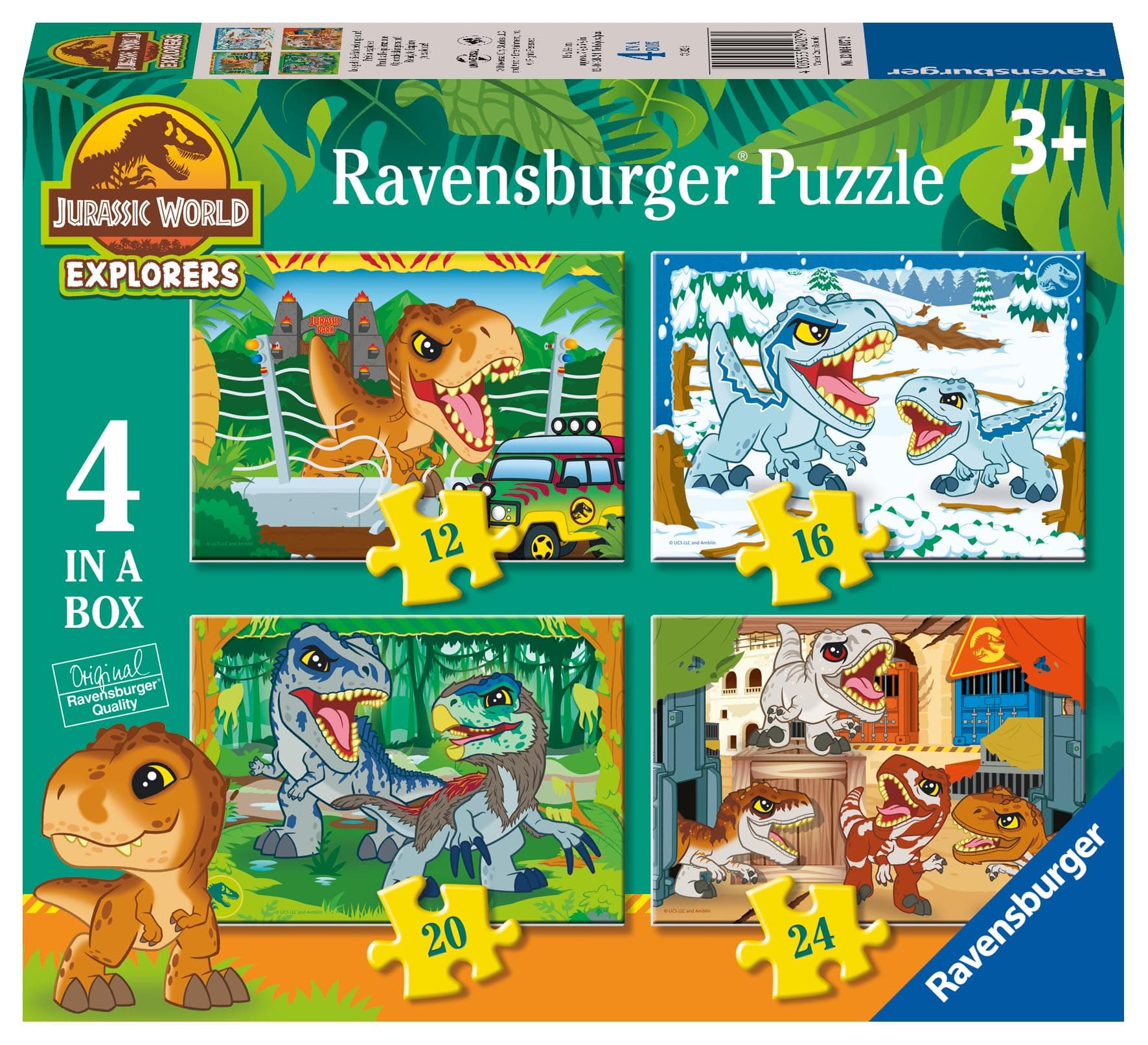 Пъзел Ravensburger 4-в-1: 12/16/20/24 ел. - Джурасик свят