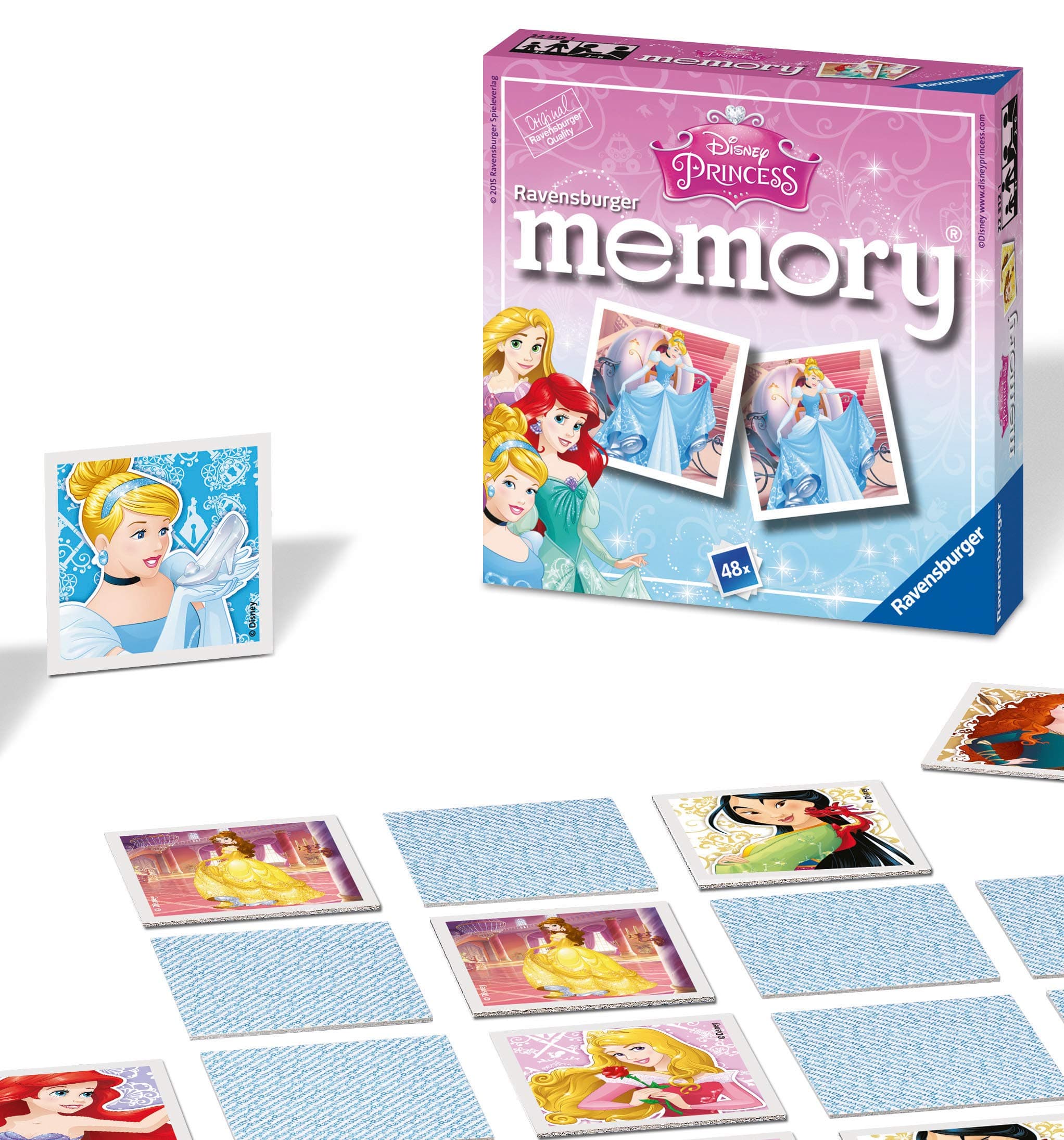 Игра Мемори карти 48 броя Ravensburger - Дисни принцеси