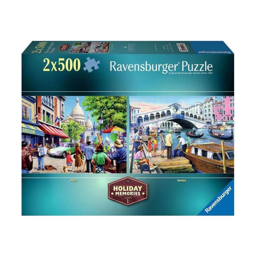 Пъзел Ravensburger 2x500 ел. - Спомен от Париж и Венеция