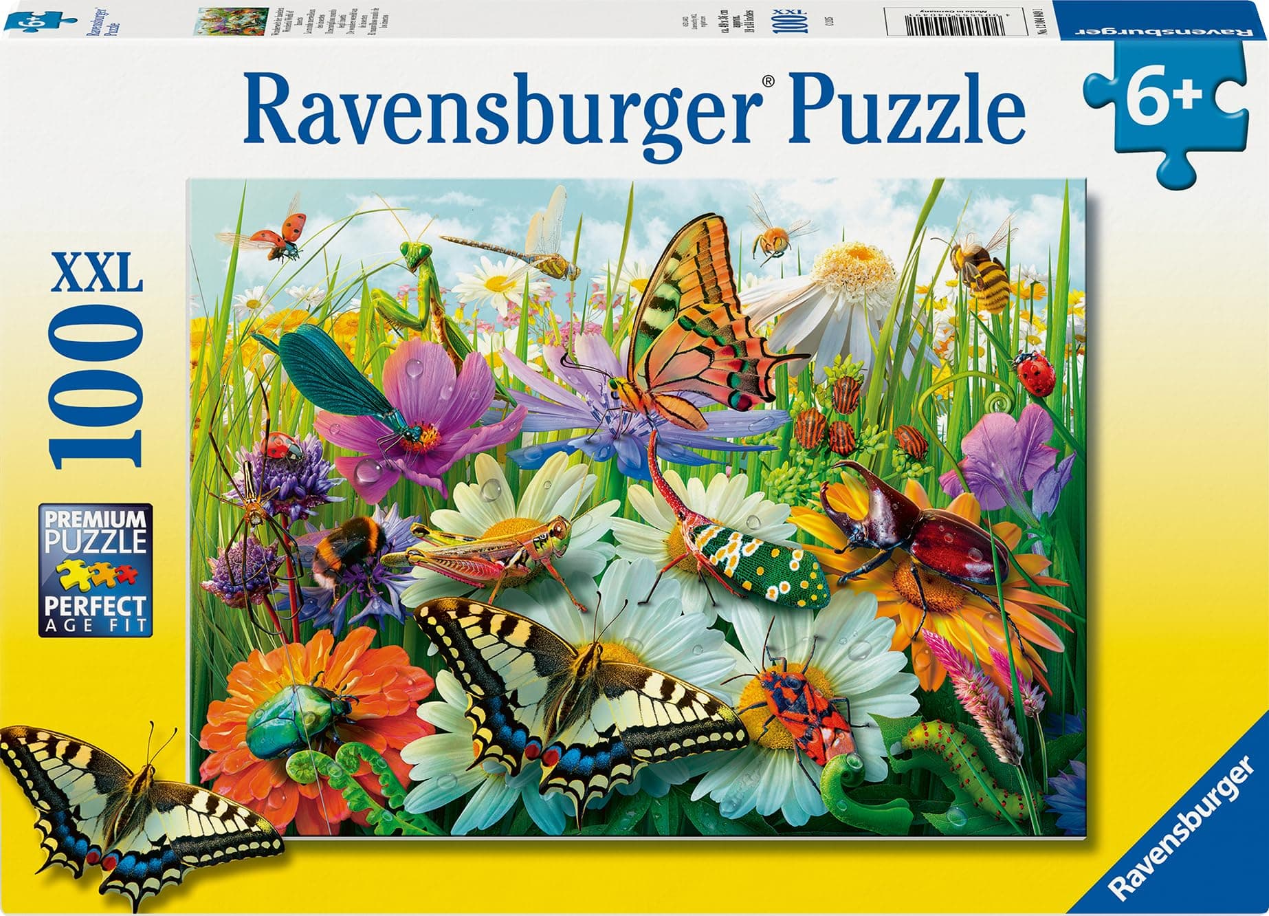 Пъзел Ravensburger 100 ел. XXL - Прекрасният свят на насекомите